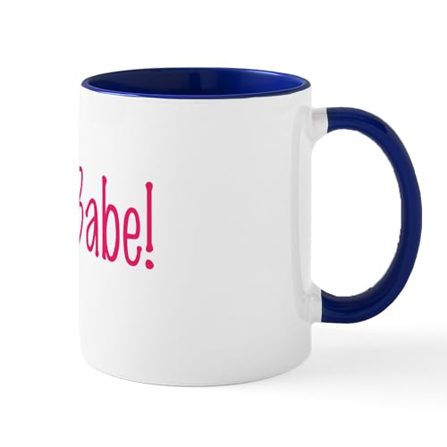 White/Navy Inside - Babe Mugs