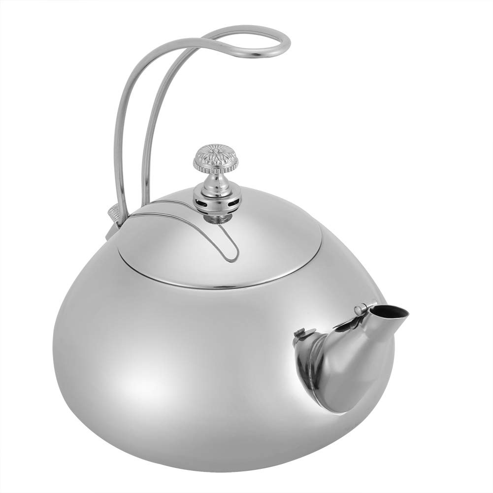 1.5L Stainless Steel Teapot with Removable Infuser - Stovetop Safe Tea Kettle for Blooming & Loose Leaf Tea - Classic Silver Tea Maker Set for Home, Office & Gift Giving