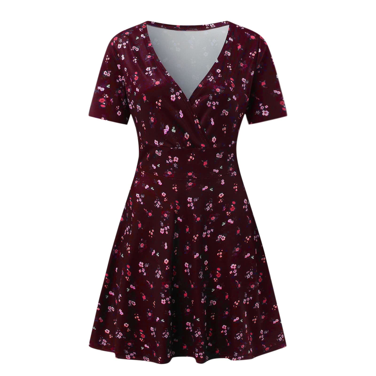 Elegant Women's V-Neck Short Sleeve Dress - Retro Party Club Dress for Summer | Perfect for Cocktail Parties, Date Nights & Special Occasions