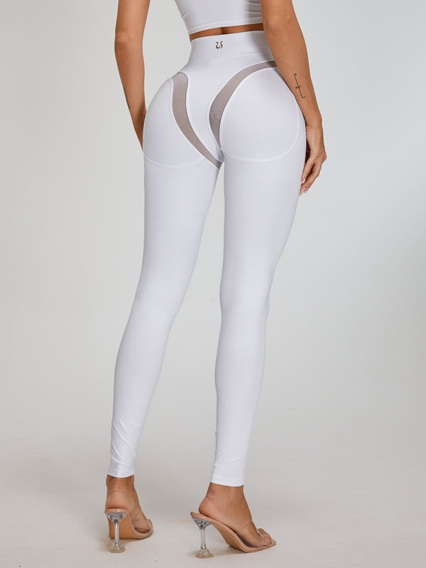 ZASUWA Women's Sexy Mesh High-Waist Hip Lift Workout Tracksuit - Stylish & Comfortable for Gym, Yoga, and Running