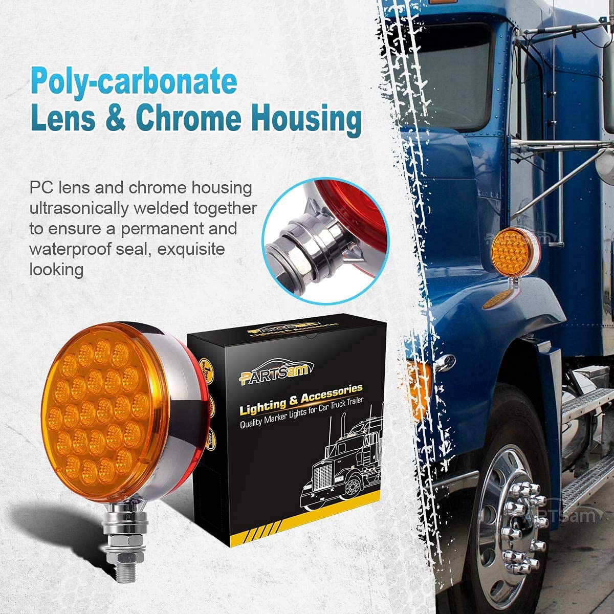 PARTSam Truck Pedestal Lights Kit - 2Pcs 4