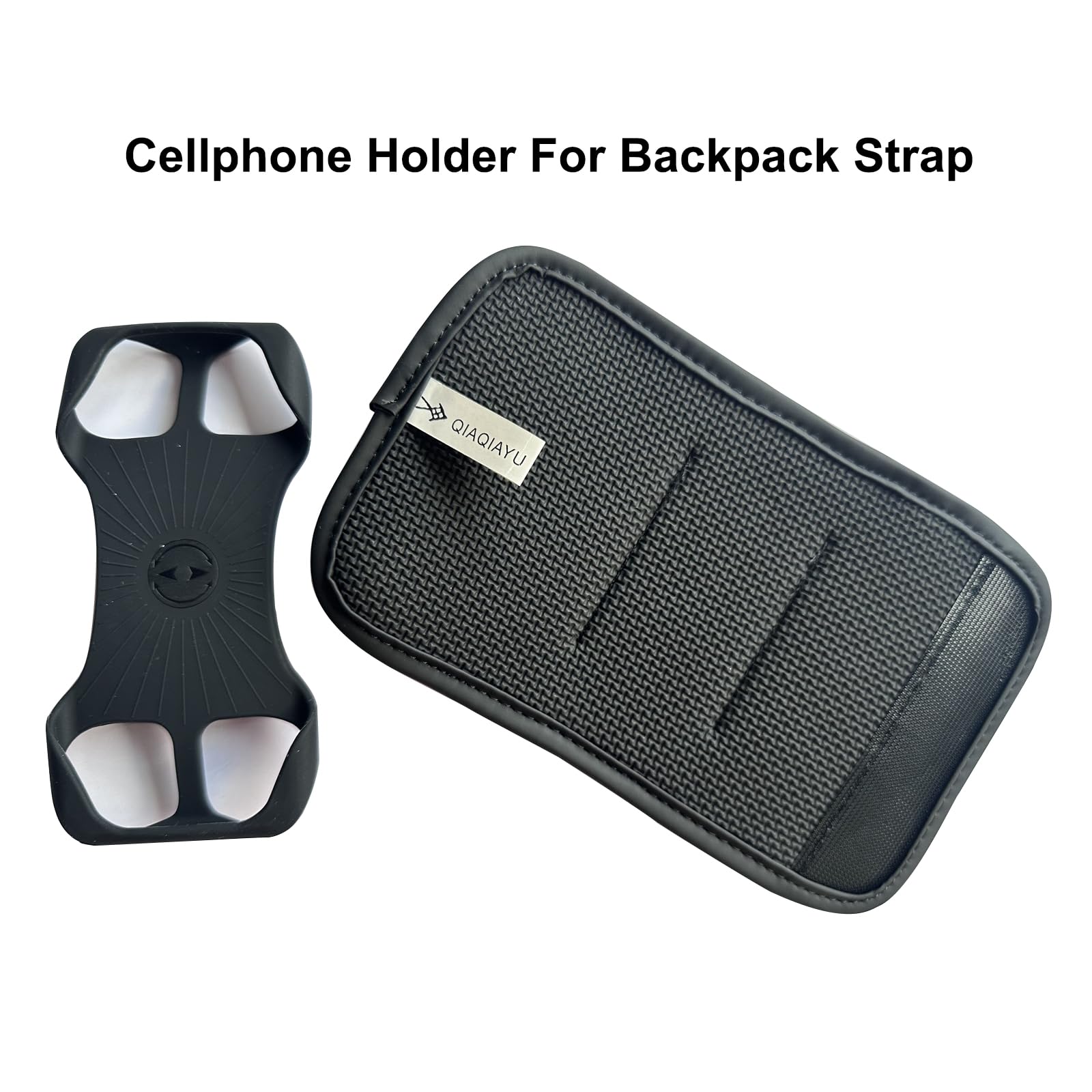Adjustable Detachable Phone Holder for Backpack Strap - Universal Smartphone Mount for Hiking, Travel & Outdoor Activities - Secure Hands-Free Phone Accessory for iPhone & Android Devices