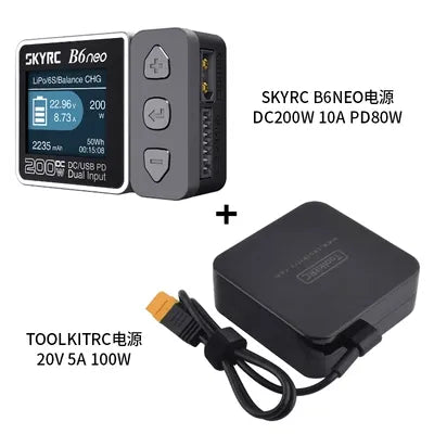 SKYRC B6 B6neo 200W DC 80W PD Smart LiPo Battery Balance Charger Discharger for RC Drones Cars Airplanes - Perfect for Hobbyists and Professionals