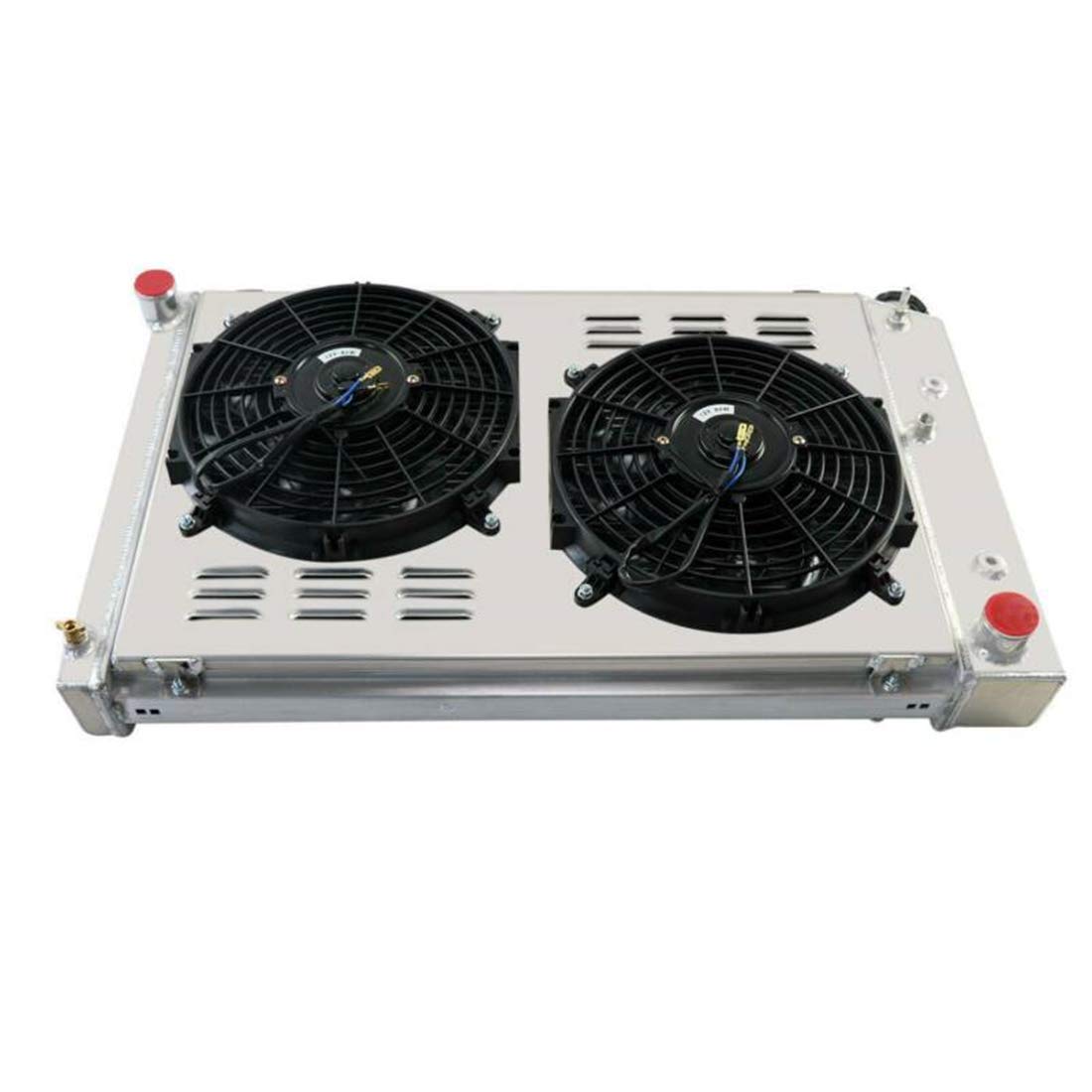 CoolingSky 62MM 4 Row Aluminum Radiator with Dual 12