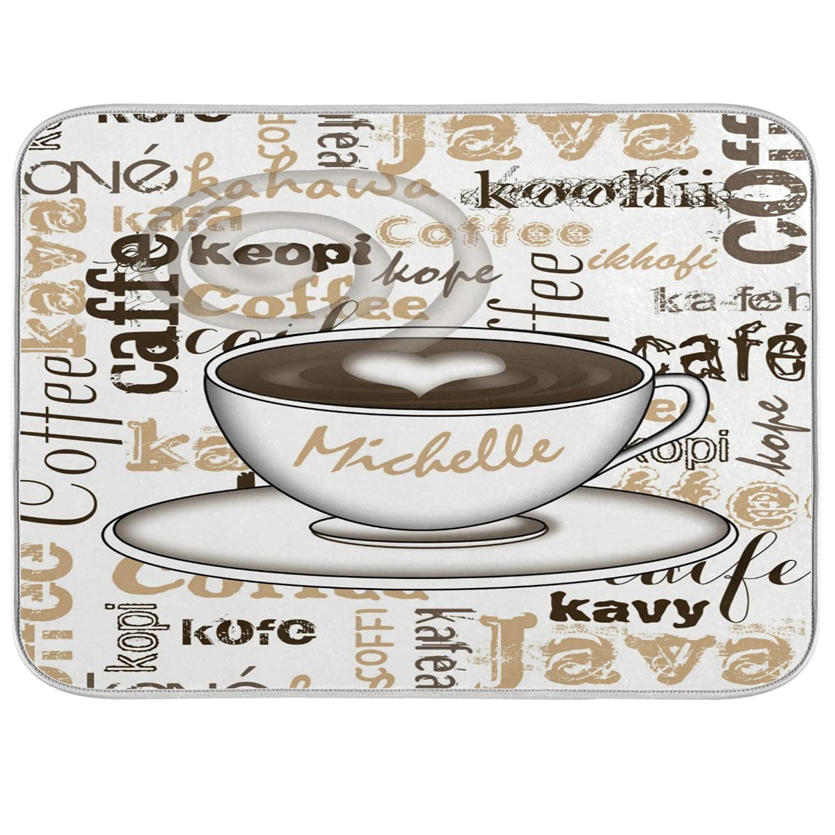 Premium Microfiber Coffee Mat - 16x18 Inch Non-Slip, Machine Washable Barista Mat for Coffee Station & Kitchen Counter - Perfect for Espresso Machines, Drip Coffee Makers & Coffee Bar Decor
