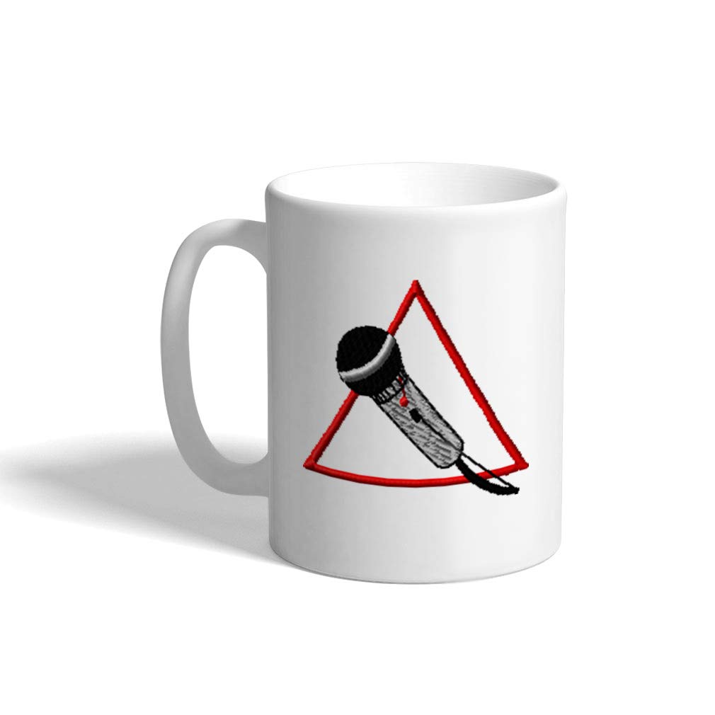 11oz Ceramic Funny Singing Microphone Coffee Mug - White Tea Cup for Office, Home & Gifts - Perfect for Coffee Lovers & Music Enthusiasts