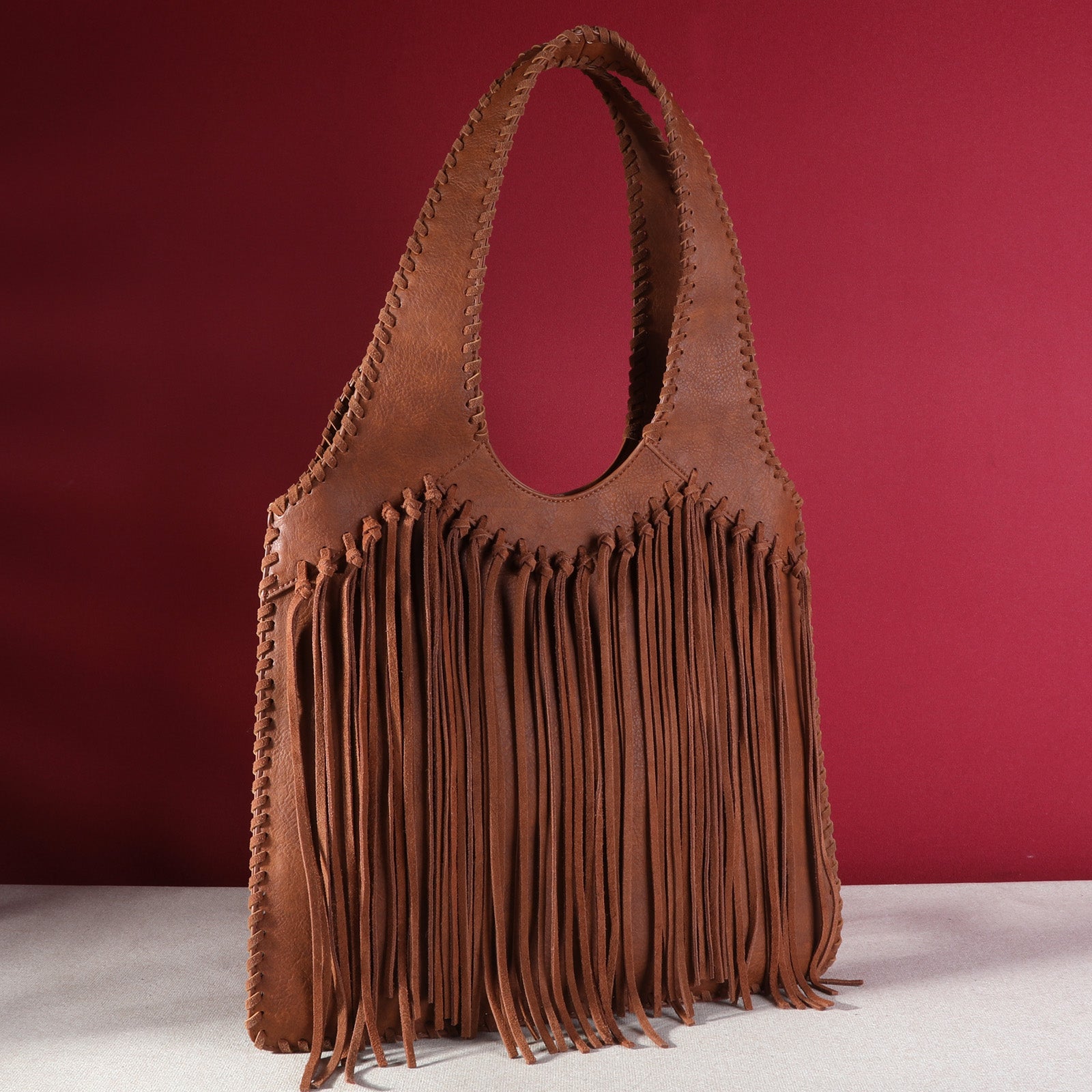 Trinity Ranch Hand Tie Fringe Concealed Carry Hobo Shoulder Bag for Women - Western Style Crossbody Purse with Hidden Gun Pocket - Perfect for Outdoor, Travel, and Everyday Use