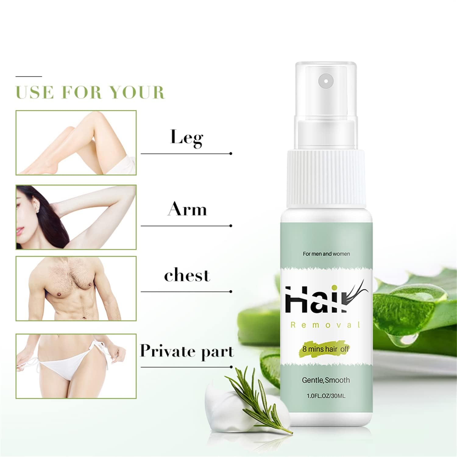 Best Hair Remover for Women - Permanent Hair Growth Inhibitor Spray for Face & Body | Painless Hair Removal for Smooth Skin at Home