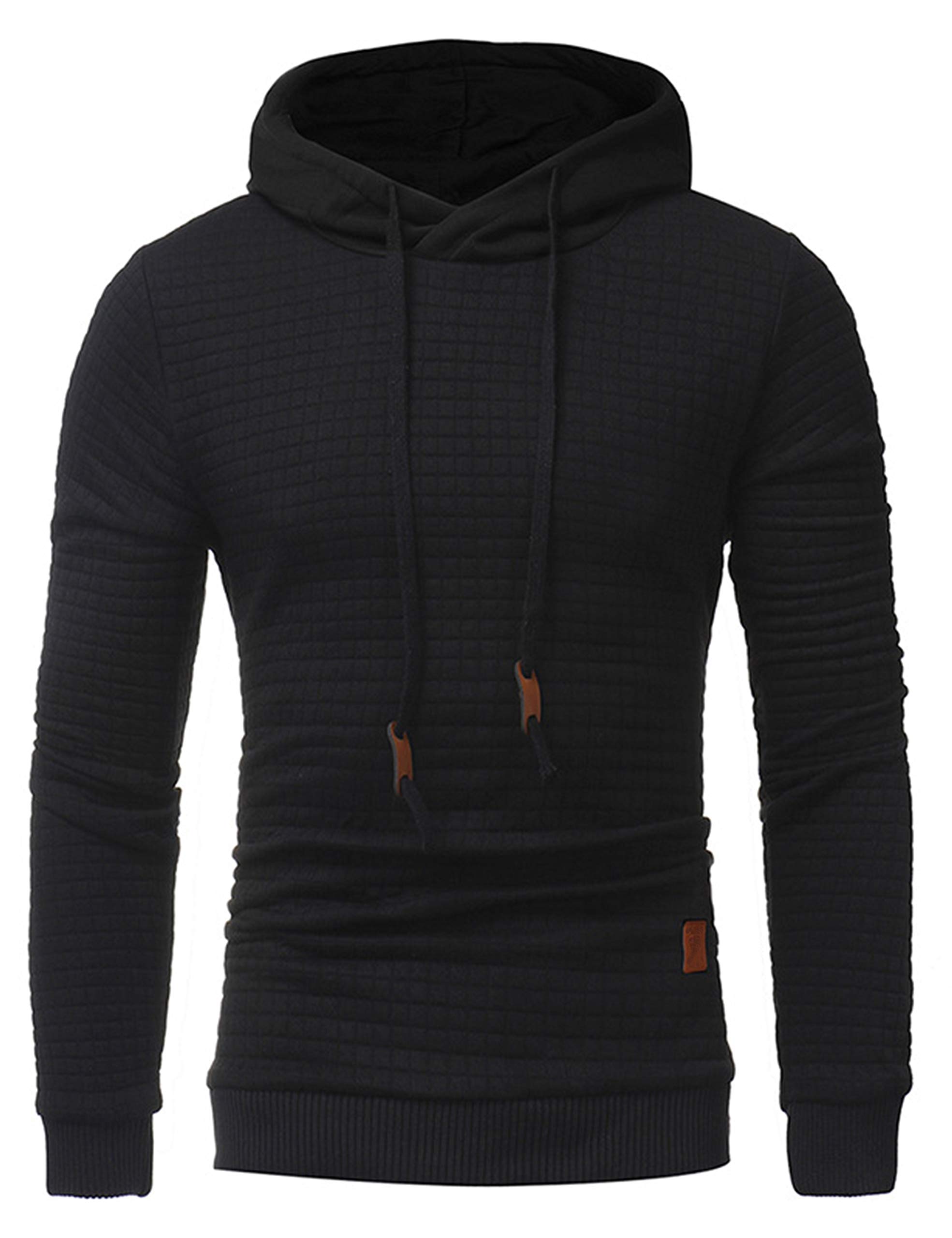 Yimoon Men's Casual Long Sleeve Waffle Hoodie - Drawstring Sports Hooded Sweatshirt for Gym, Running & Outdoor Activities | Comfortable Pullover for Winter & Fall