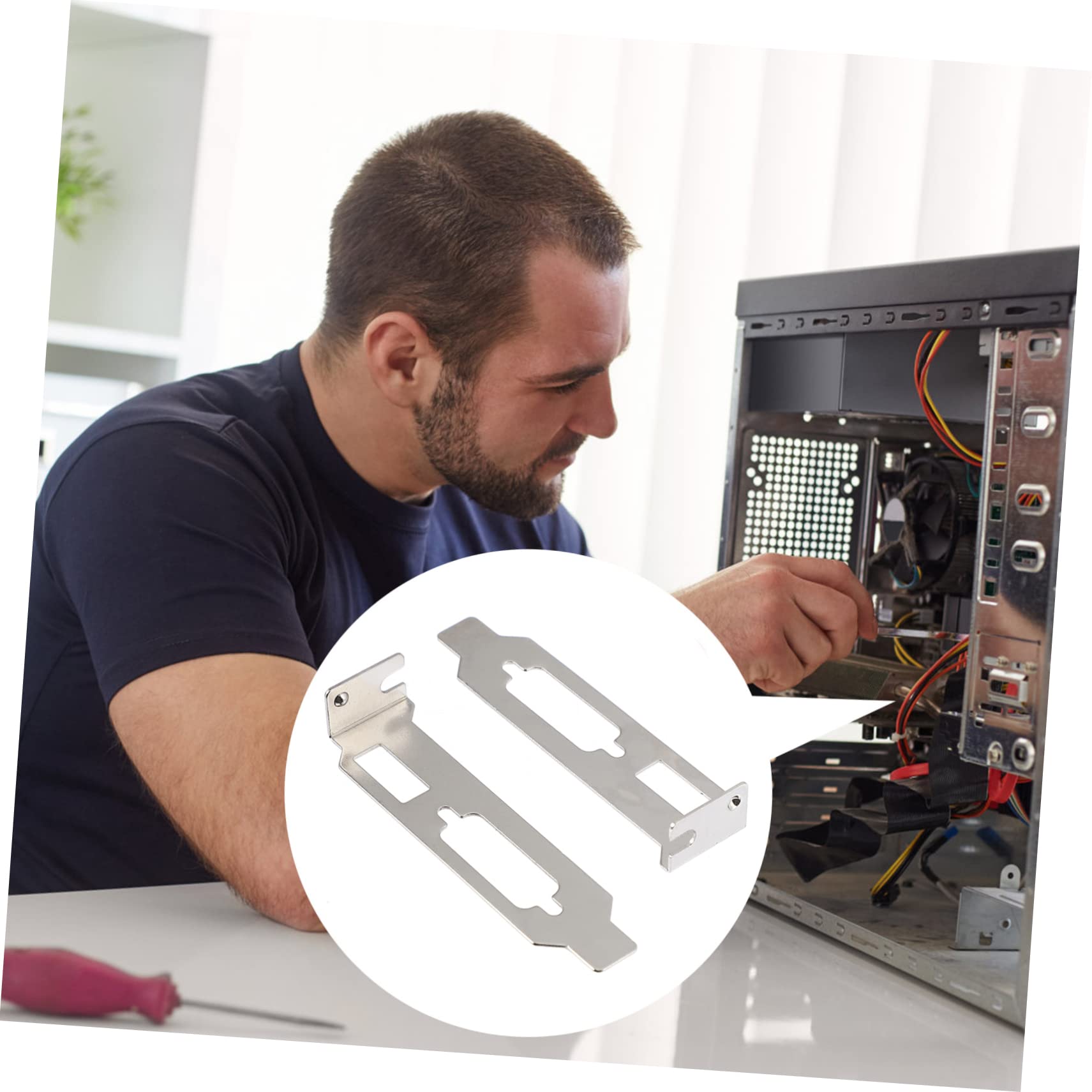 20 Pack Steel PCI Slot Covers with Ventilation - DP & VGA Compatible Computer Case Bracket Replacement for Gaming PC, Workstation & Server Setup (Dust Protection & Improved Airflow)