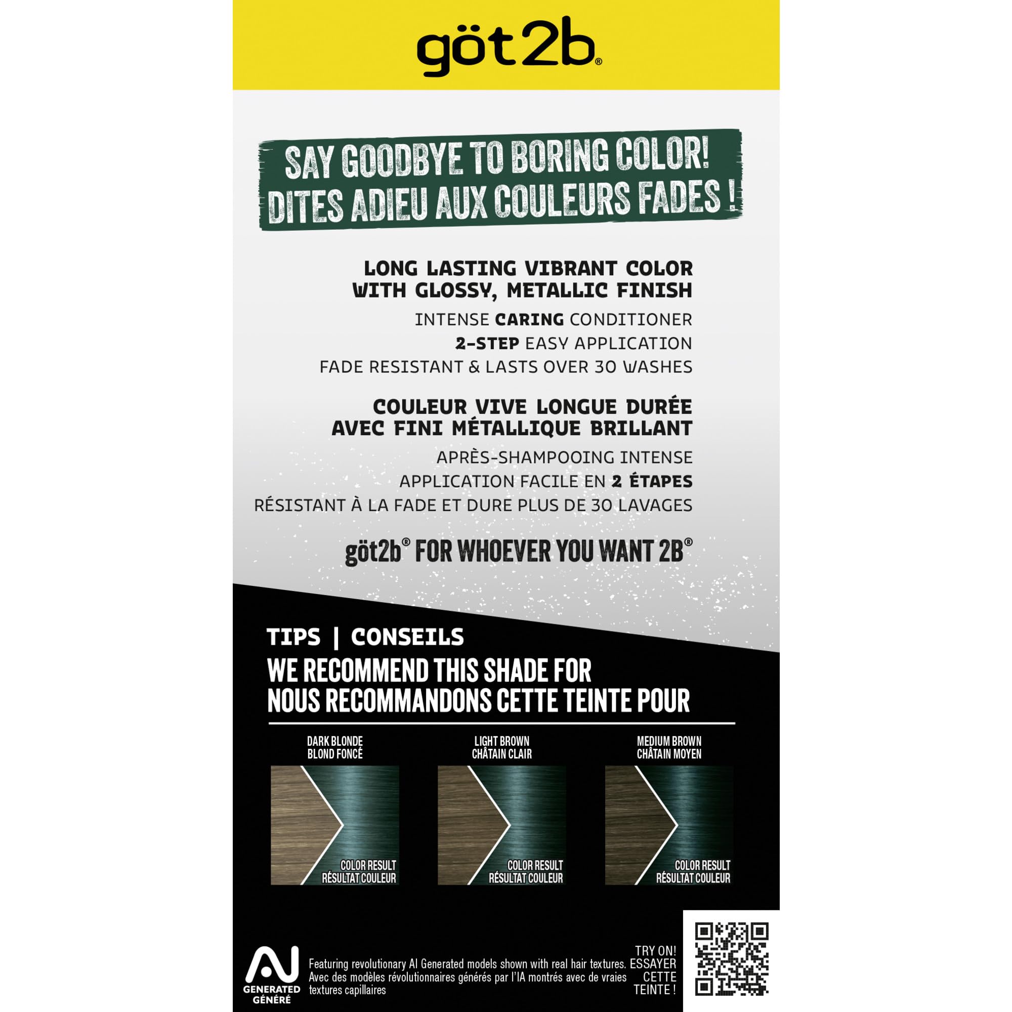 Got2b Metallics Permanent Hair Dye - M77 Mermaid Green for Vibrant, Long-Lasting Color | Bold Fashion Hair Color for Parties, Cosplay & Creative Styling