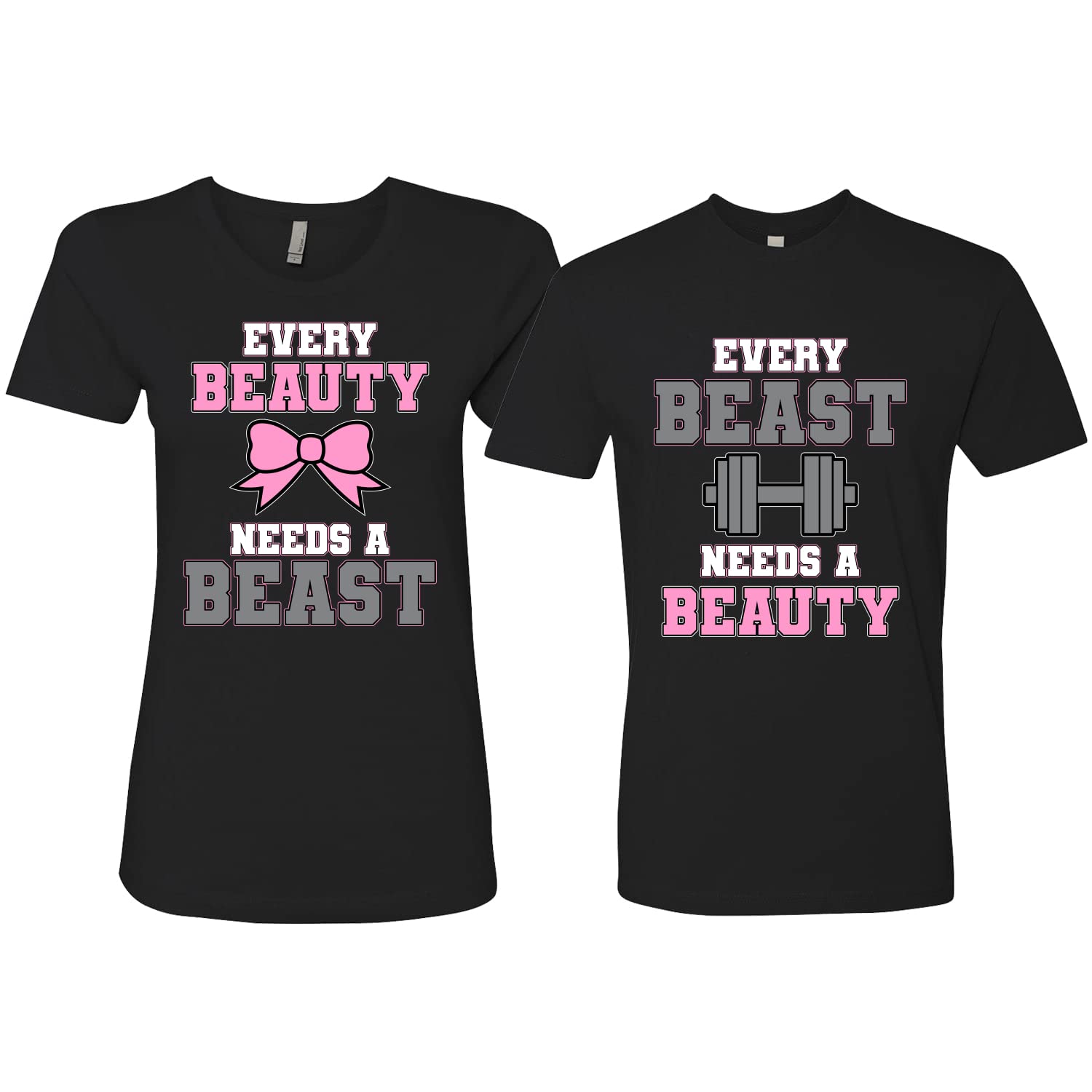 Couples Matching Shirts - His & Hers Disney Beauty and the Beast Tees for Date Nights
