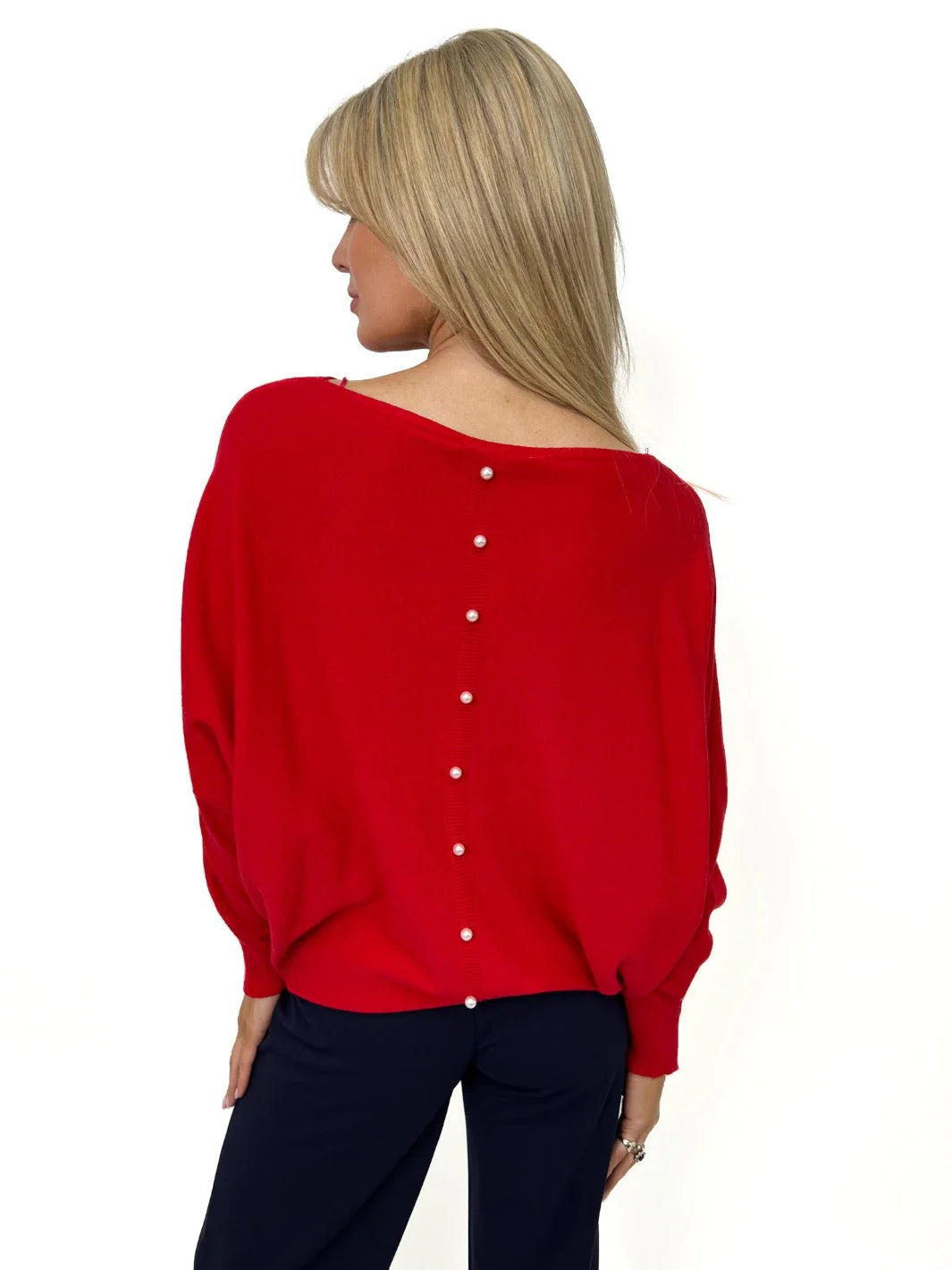 Elba Jumper Sweater for Women - Soft Red Knit Pullover, Cozy Winter Warm Casual Wear - Perfect for Holidays, Office & Outdoor Activities