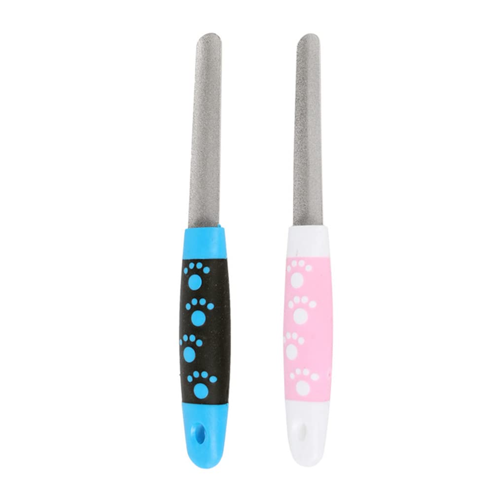 ULTECHNOVO 2-Pack Professional Pet Nail Files & Buffers - Double Sided Emery Board for Dog & Cat Grooming - Nail Trimming & Polishing Tool (Random Colors) - Perfect for Home Pet Care & Grooming Kits
