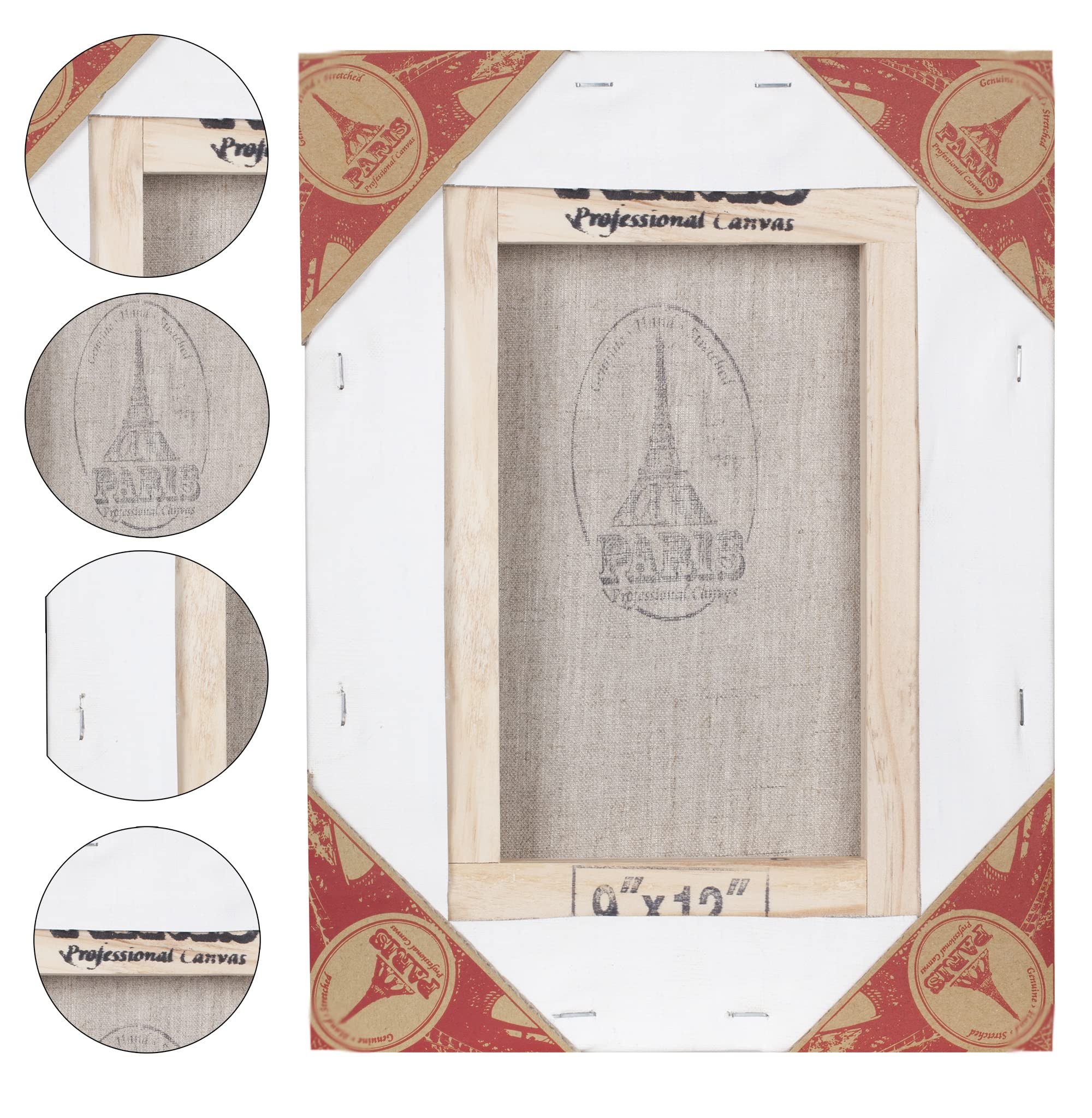 Premium Heavy Duty European Style Linen Canvas 3-Pack - 16x20
