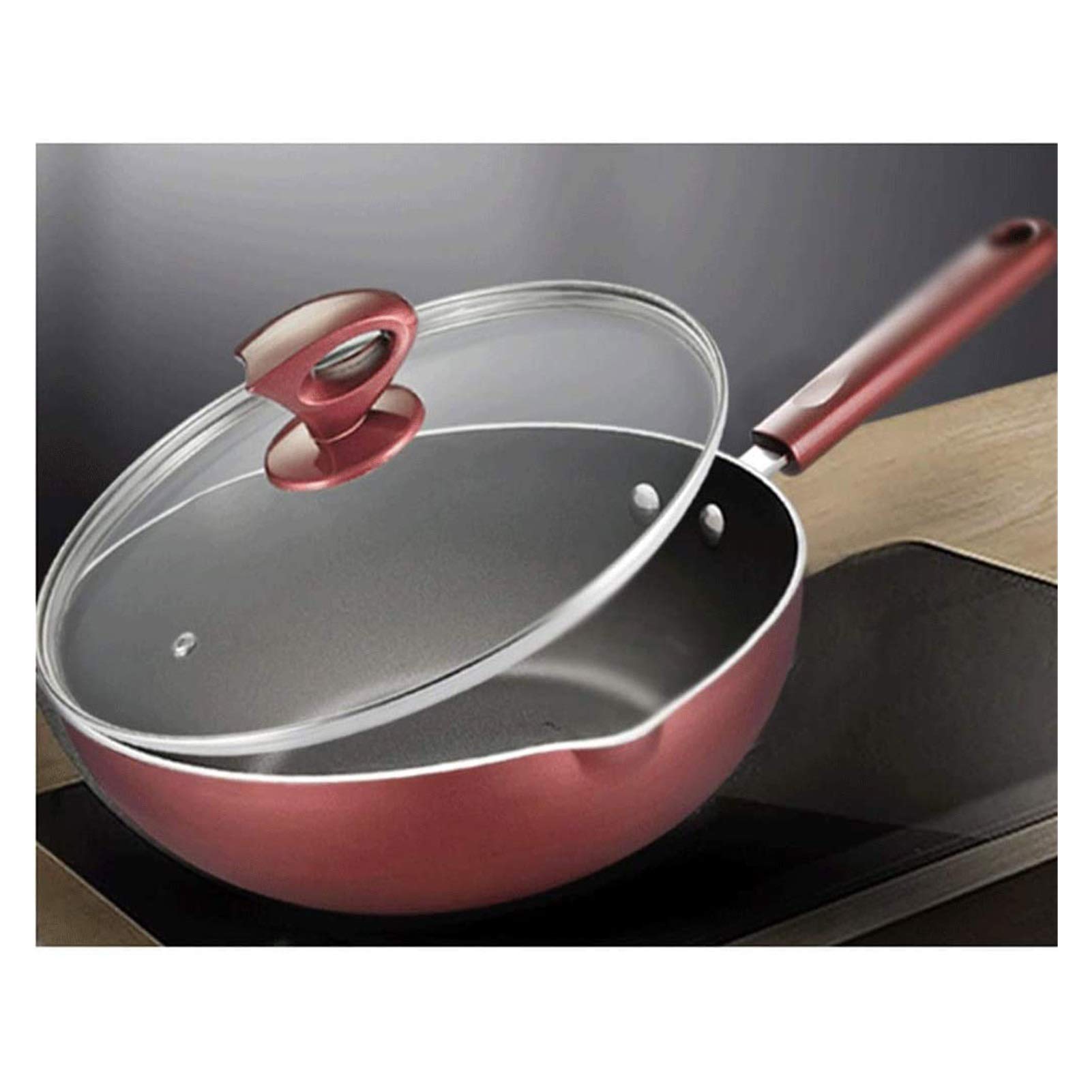 Nonstick Deep Frying Pan with Glass Lid - 10 Inch Chef's Skillet, Omelette & Saute Pan for Gas, Electric & Induction Stove Tops - Healthy PFOA-Free Cookware for Frying, Stir-Frying & Everyday Cooking