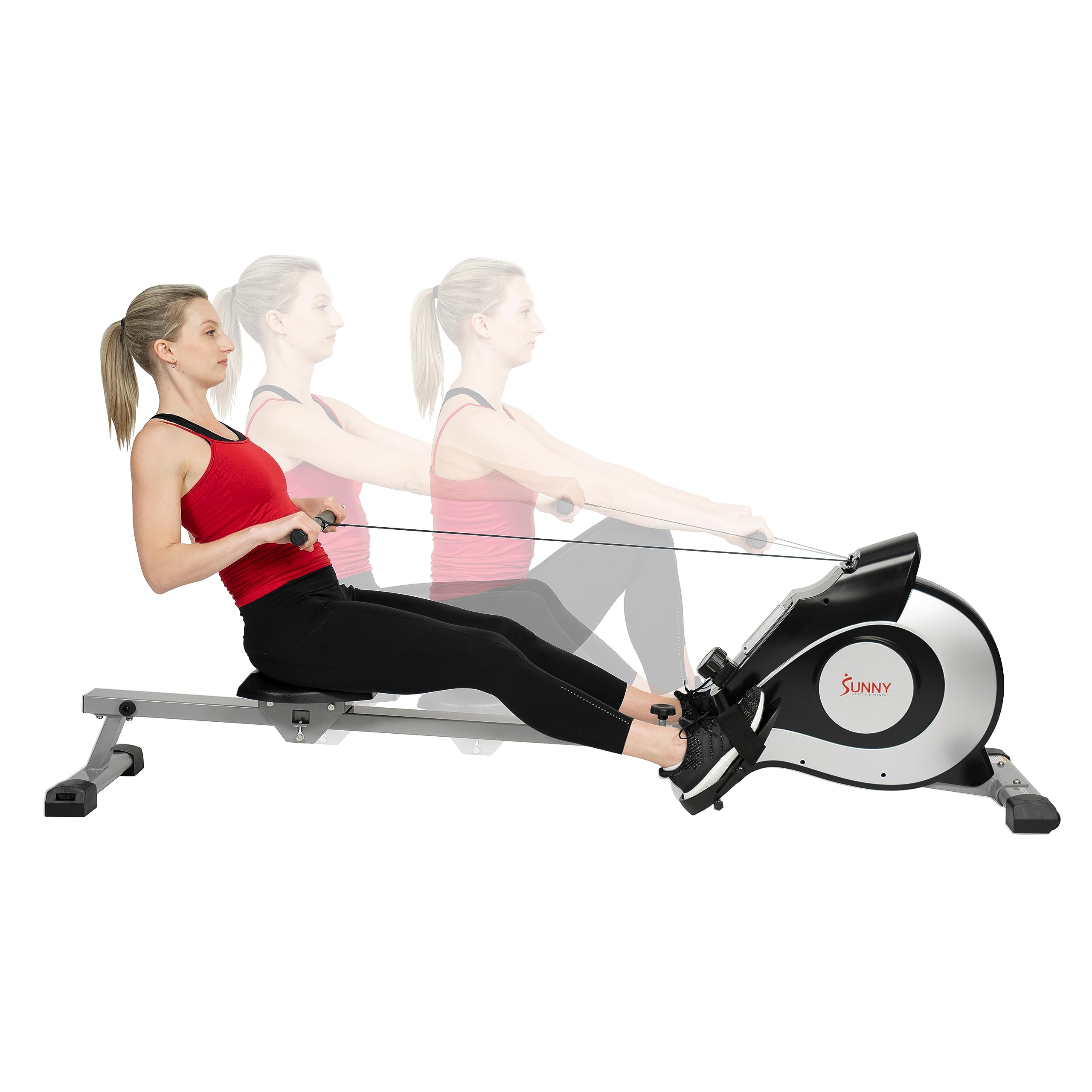 Sunny Health & Fitness SF-RW520084S Magnetic Rowing Machine with 8-Level Adjustable Resistance, 53.4