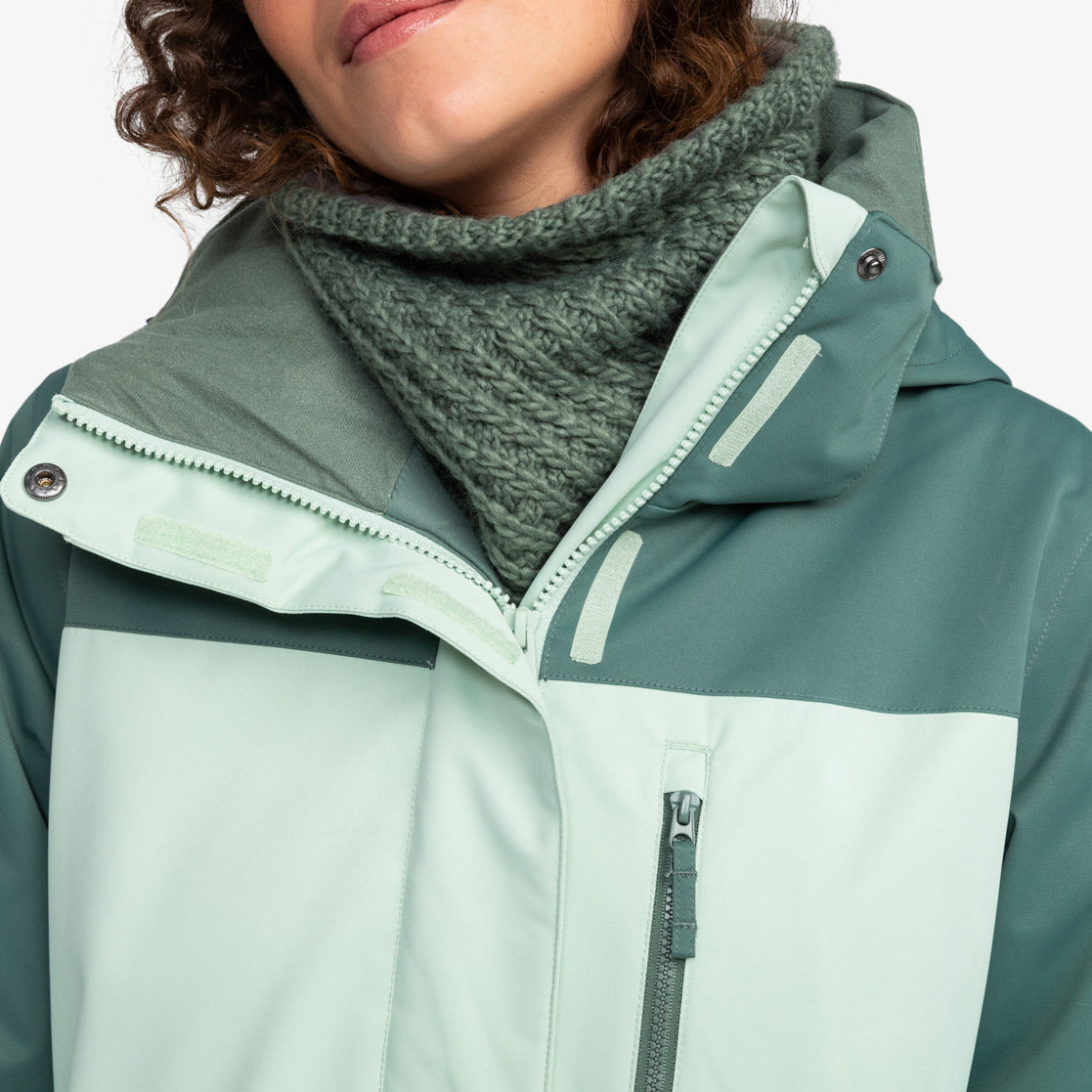 Roxy Jetty Block Verde Print Snow Jacket for Women - Waterproof Winter Coat for Skiing, Snowboarding & Outdoor Adventures
