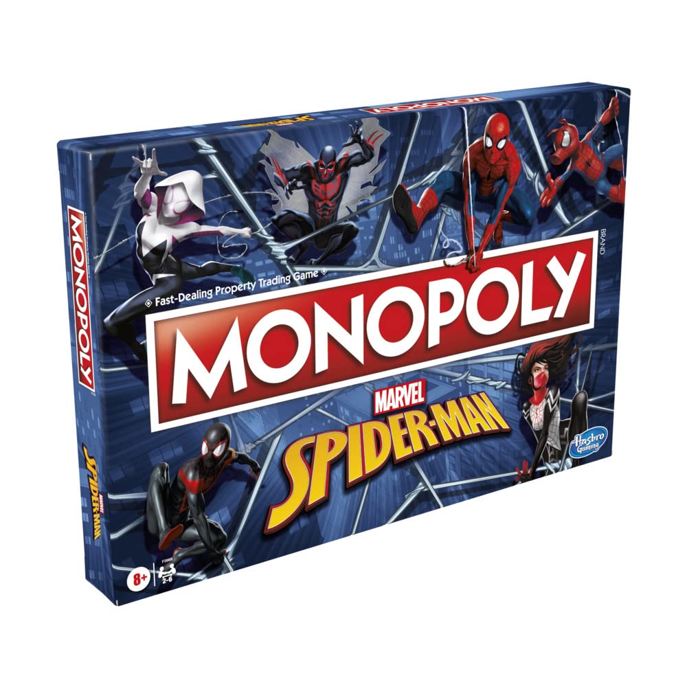 Spider-Man Monopoly Board Game - Marvel Superhero Edition for Family Game Night & Collectors