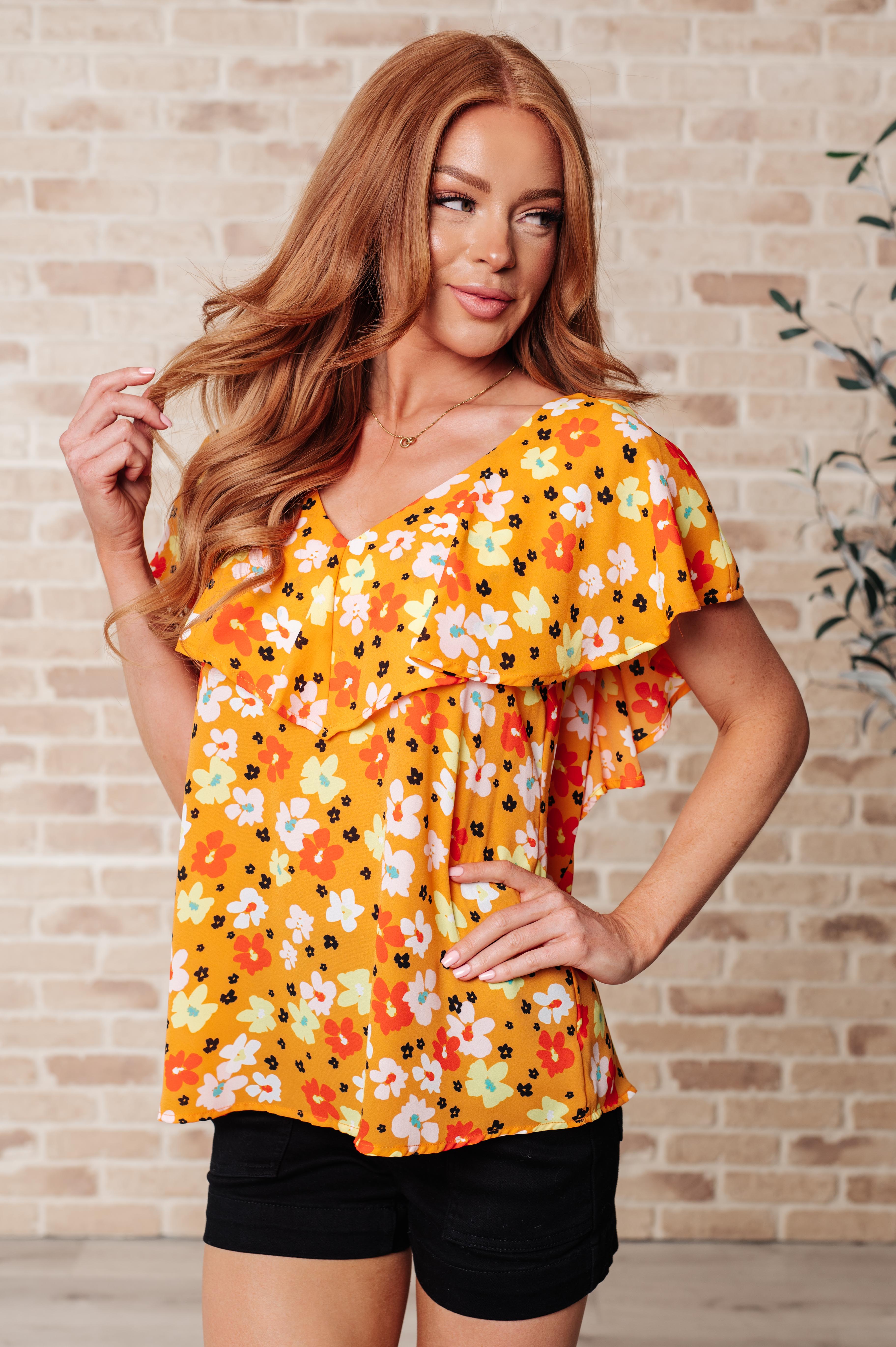 Freshly Picked Floral Top for Women - Summer Boho Blouse with Floral Print | Perfect for Beach Vacations, Music Festivals & Date Nights