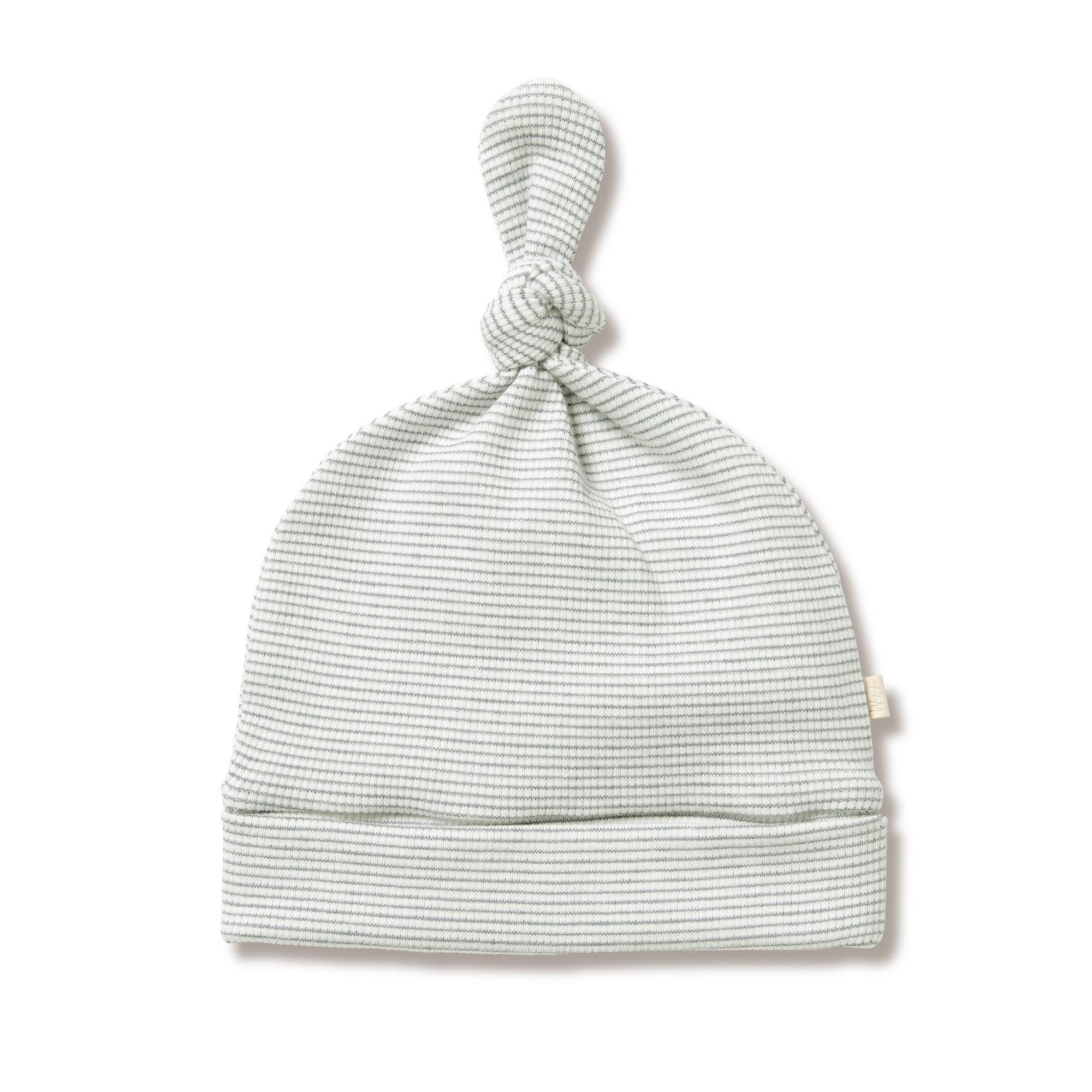 Organic Cotton Striped Rib Knot Hat for Women - Trendy Winter Beanie for Outdoor Activities, Hiking, and Casual Wear