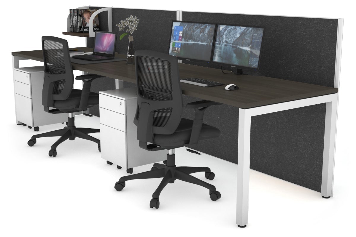 Horizon Quadro 2 Person Office Workstation with Square Legs - 1800L x 800W Dimensions, Cable Management Scallop - Perfect for Shared Workspaces & Collaborative Office Environments