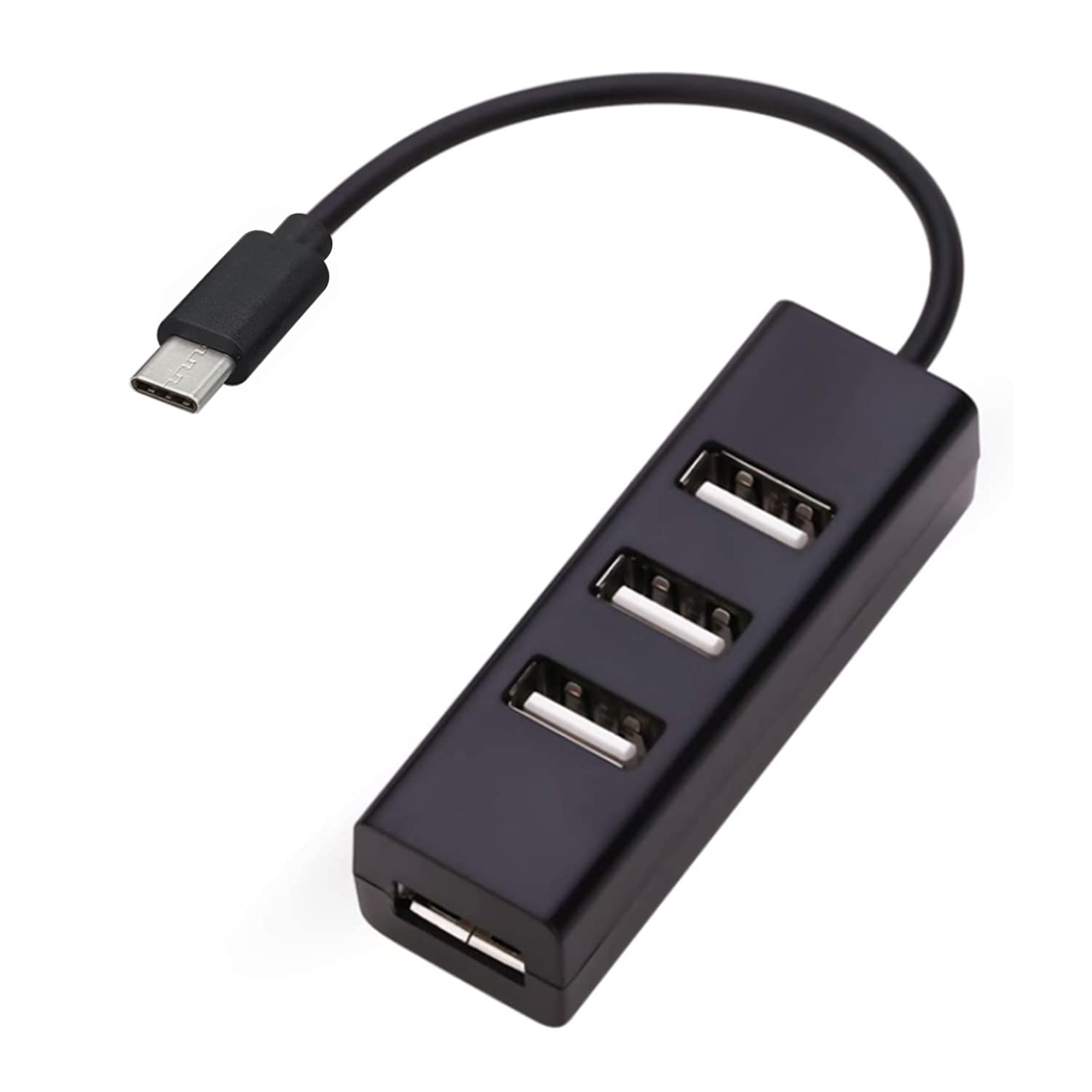 4-Port USB C Hub Adapter - USB C to USB 3.0 Converter for MacBook Pro 2017/2018, Chromebook, Dell XPS, Samsung Galaxy S9/S8 & More Type-C Devices - Portable Multi-Port Expansion for Work, Travel & Home Office (Black)