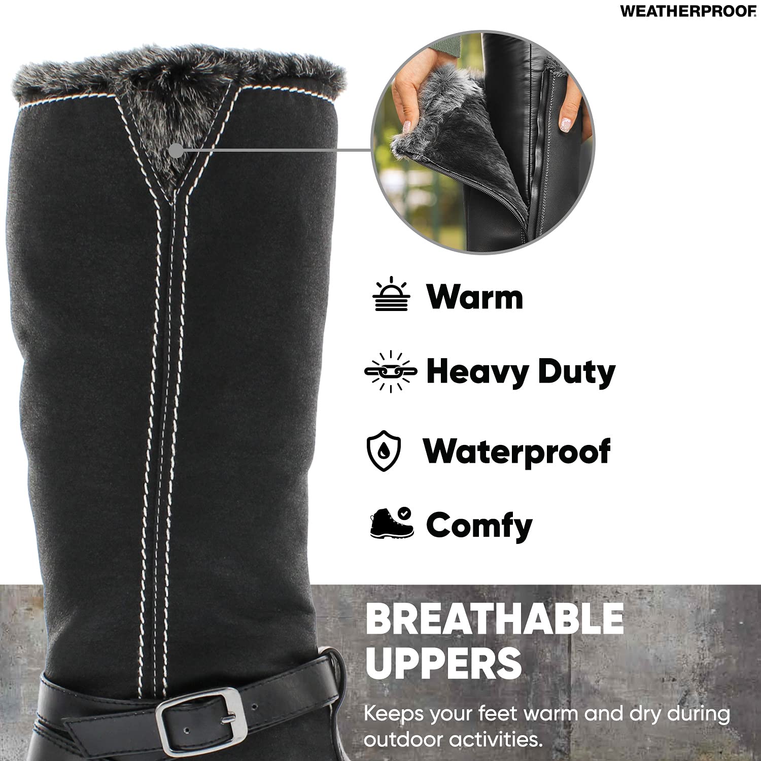 Weatherproof Women's Debby Snow Boots - Waterproof Winter Boots for Women with Warm Fleece Lining - Perfect for Snowy Days, Hiking & Outdoor Activities
