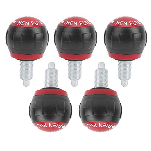 Fitness Equipment Release Pin Knob - Spherical Design for Bicycles & Exercise Bikes (Black Red) - Strength Training Accessory