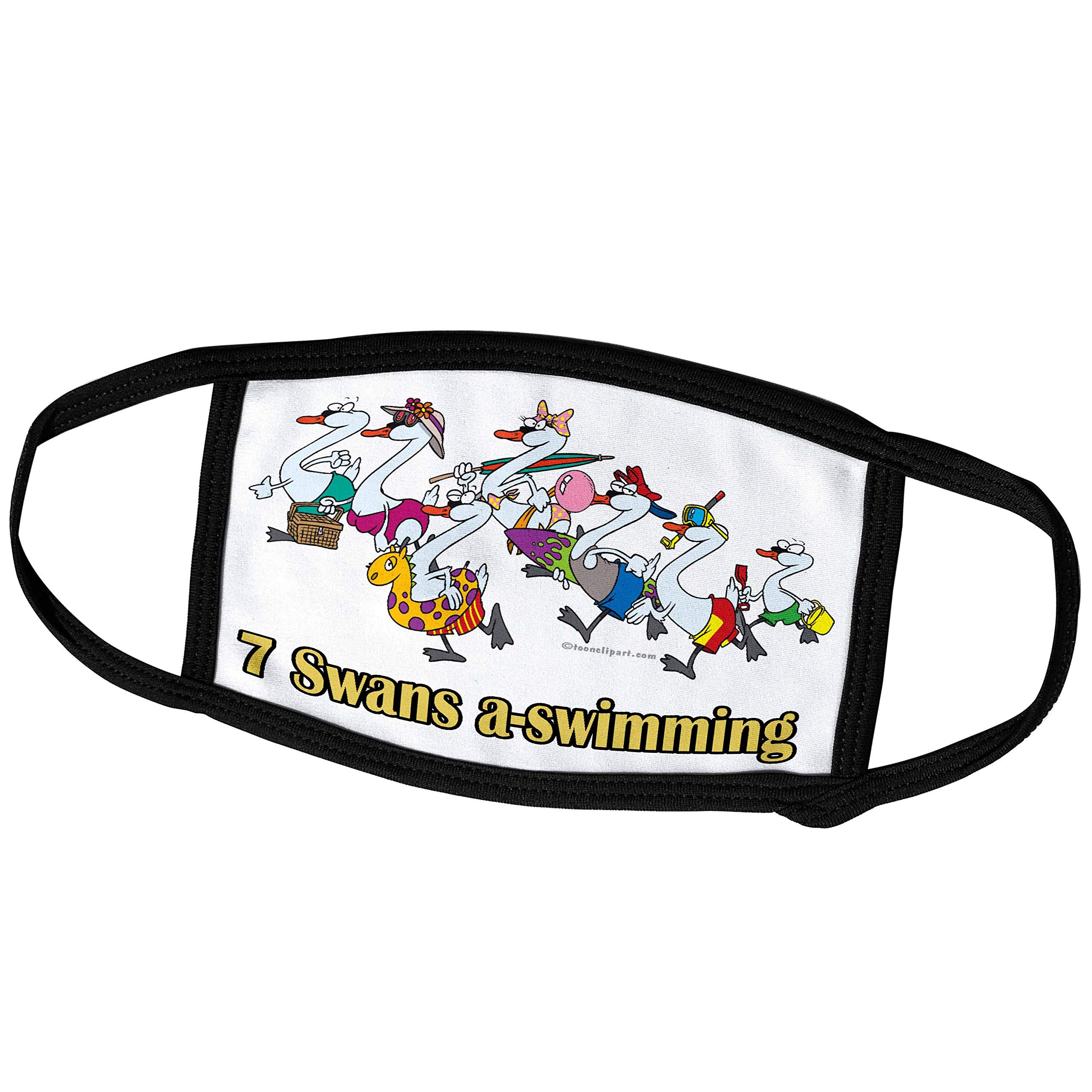 3D Rose Face Mask Small - Seven Swans a-Swimming Design | Reusable & Washable Fabric Mask for Women & Teens | Perfect for Holidays, Christmas Gifts & Everyday Protection