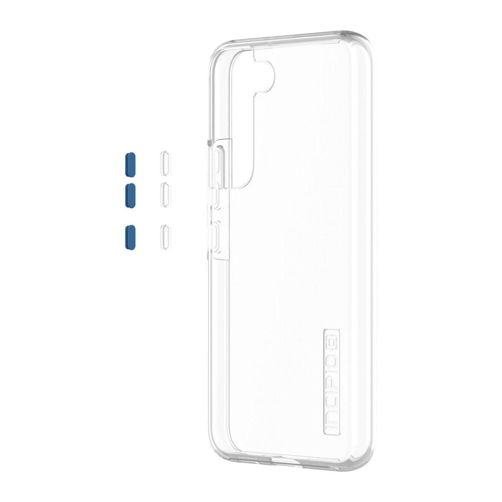 Incipio DualPro Classic+ Case for Samsung Galaxy S22 - Clear Protective Cover with Clear & Atlantic Blue Buttons | Shockproof Phone Case for Everyday Use & Outdoor Activities