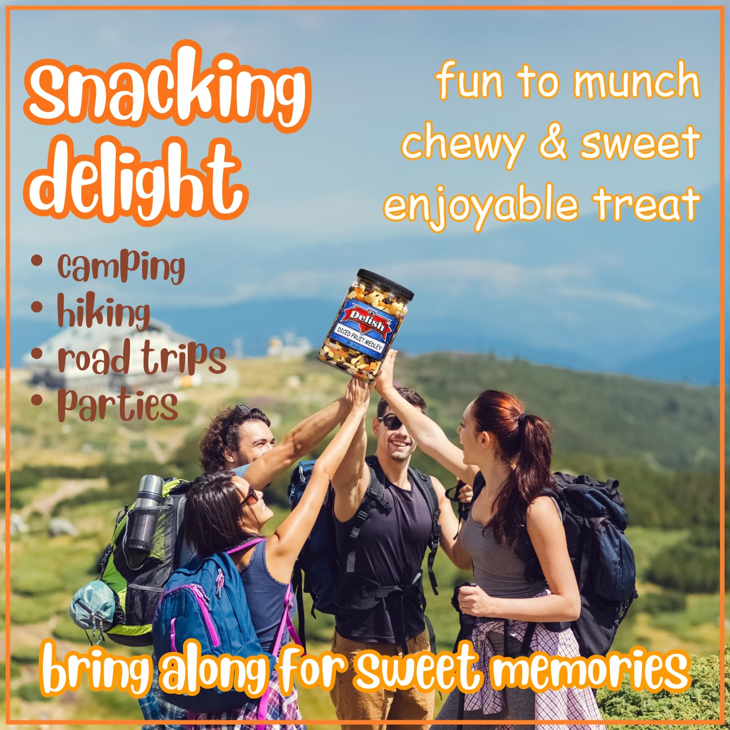 Dried Mixed Fruit Dices Medley - 40oz Jumbo Container | Healthy Vegan Snacks for Adults, Kids & Pets | Gluten-Free, Kosher Trail Mix with Berries & Dry Fruits | Perfect for Hiking, School Lunches & Office Snacks