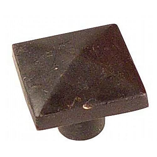 Square 1.25 Inch Cabinet Knob - Flat Black Finish - Modern Drawer Pull for Kitchen Cabinets, Dressers & Furniture Hardware