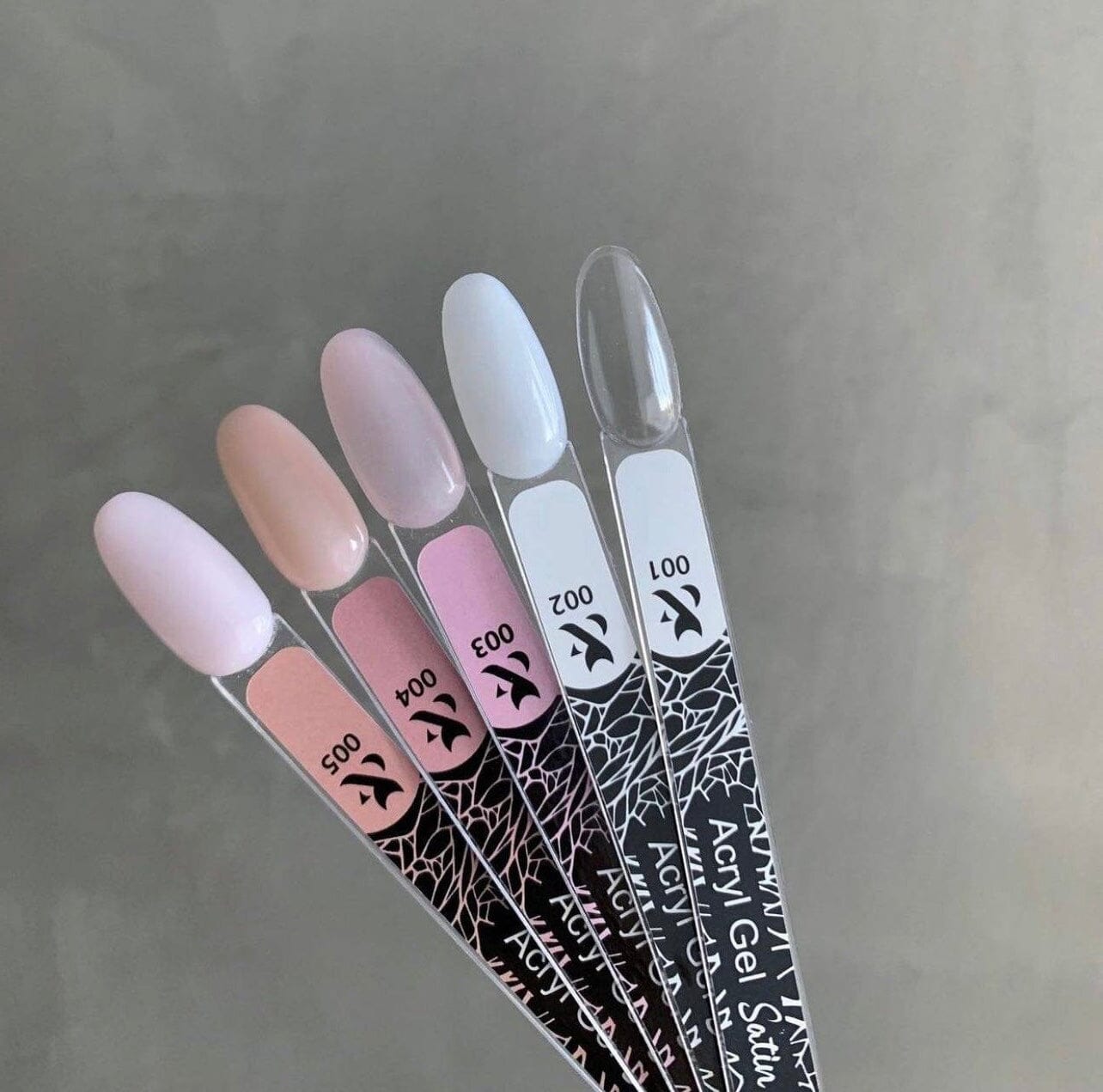 F.O.X Acrylic Gel Satin Nail Tips - Set of 5 for Professional Manicures & Nail Art - Perfect for Salons, Home Use & Special Occasions
