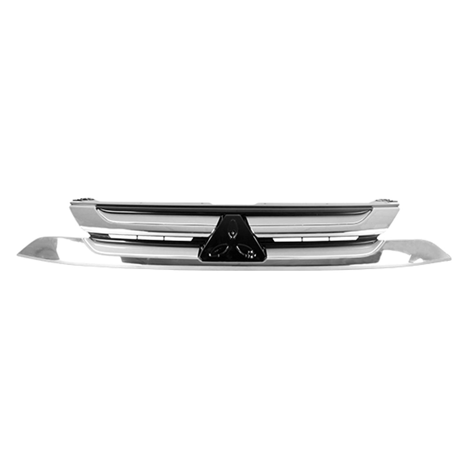 2016-2018 Mitsubishi Outlander Front Grille - Silver Painted ABS Plastic with Chrome Molding (Part# MI1200264) | Perfect Replacement for Damaged Grilles & Car Customization