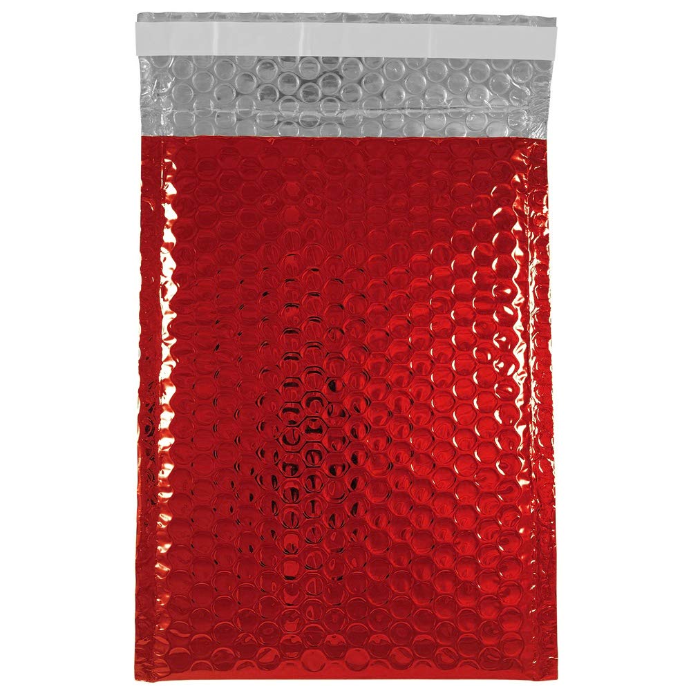 Self-Adhesive Bubble Mailers 6x9 Inch - Red Metallic (12 Pack) for Secure Shipping