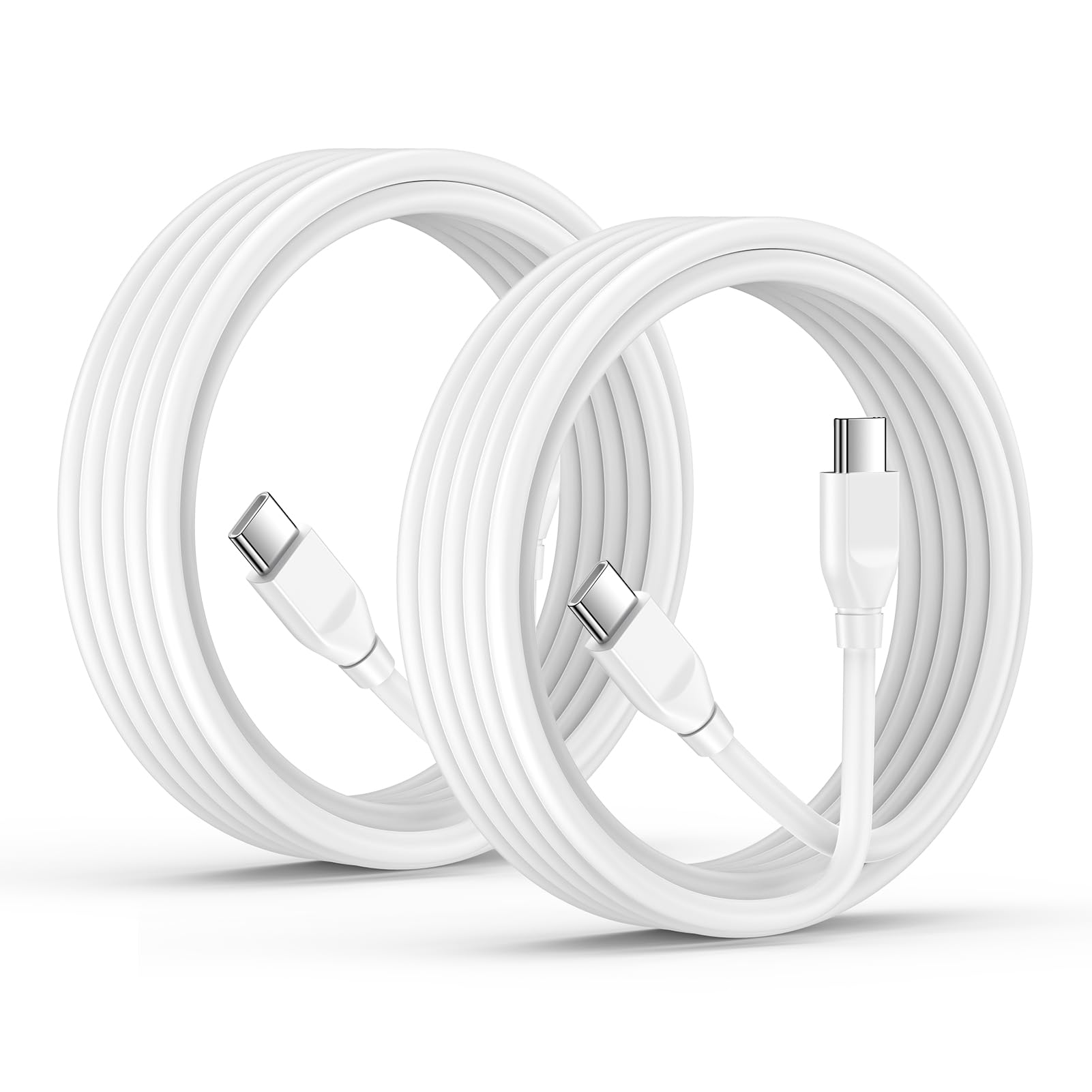 2-Pack 60W USB C to USB C Fast Charging Cable 10FT - Super Fast Charger Cord for iPhone 16/16 Pro Max/16 Plus/16 Pro, iPhone 15 Pro Max/Plus, MacBook Pro/Air & Android Devices - Extra Long 10FT Power Cord for Home, Office & Travel Use