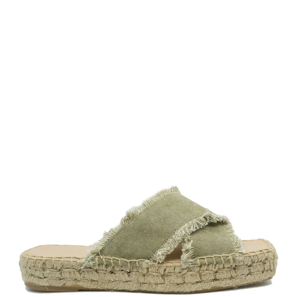 Blublonc Women's Jean Espadrille Slides - Comfortable Casual Summer Sandals with Denim Upper for Beach, Pool, and Everyday Wear