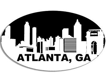 GHaynes Distributing Atlanta GA Skyline Oval Magnet - 3 x 5 Inch Georgia Cityscape Souvenir - Perfect for Fridge Decoration, Travel Gifts & Office Accessories