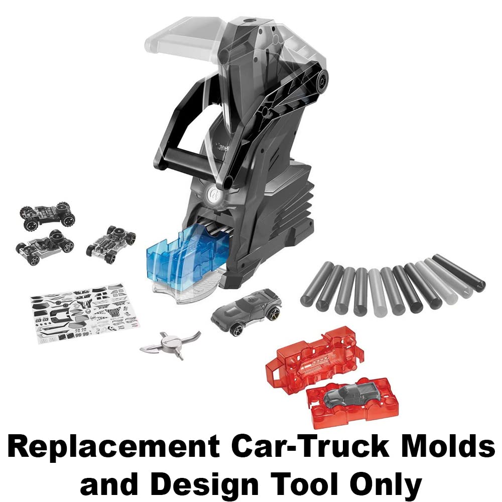 Hot Wheels Car Maker Replacement Parts Y9172 - Molds & Design Tool for Custom Toy Cars | DIY Car & Truck Creations for Kids & Collectors