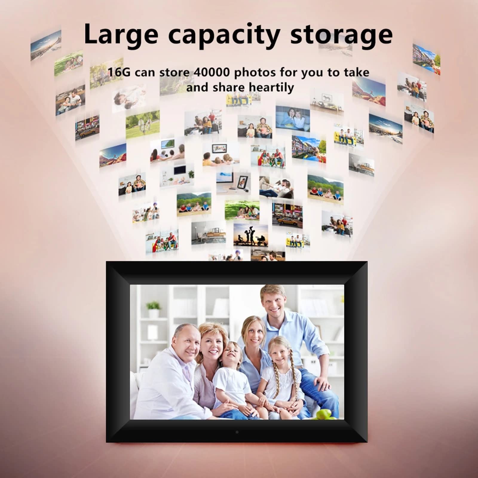 10.1 Inch Digital Picture Frame - 16GB Smart WiFi Digital Photo Frame with Touch Screen, 800x1280 IPS LCD, App Control for Remote Photo Sharing - Perfect for Home Decor, Office Display & Gift Giving (Black)