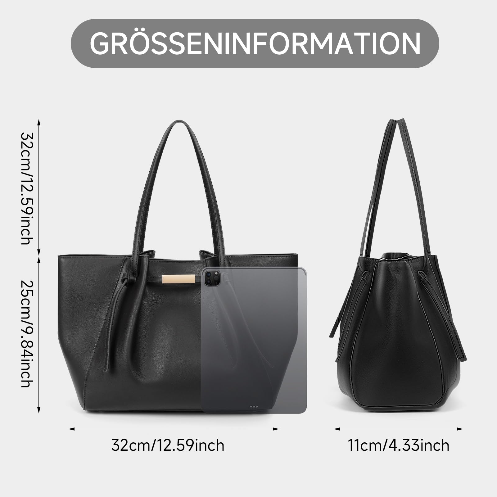 Stylish CHAMAIR Women's PU Leather Large Tote Bag - Fashionable Shopper Handbag for Work, Travel & Shopping | Durable Shoulder Bag & Hobo Purse for Office, Commute & Daily Use