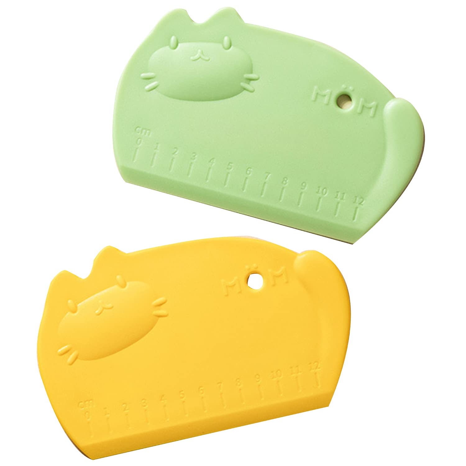 Premium Plastic Dough Scraper & Pastry Cutter - 2 Pack Non-Slip Kitchen Tool with Measurement Marks for Baking Bread, Pizza, Cake & Pastry Dough | Ideal for Home Bakers & Professional Chefs