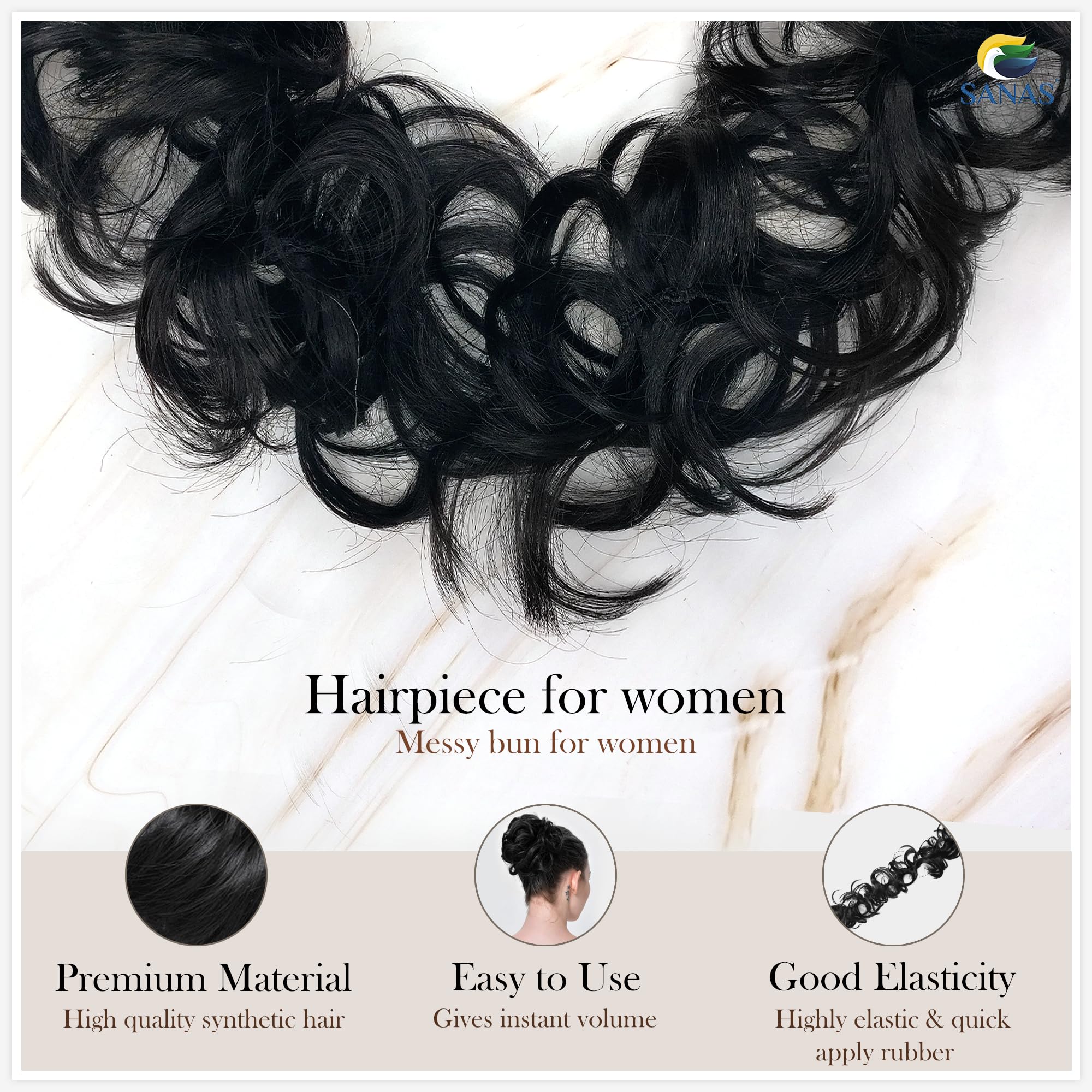 Premium 1-Piece Real Human Hair Extensions for Women - Clip-In Black Hair Extensions for Length & Volume - Perfect for Parties, Weddings & Everyday Styling