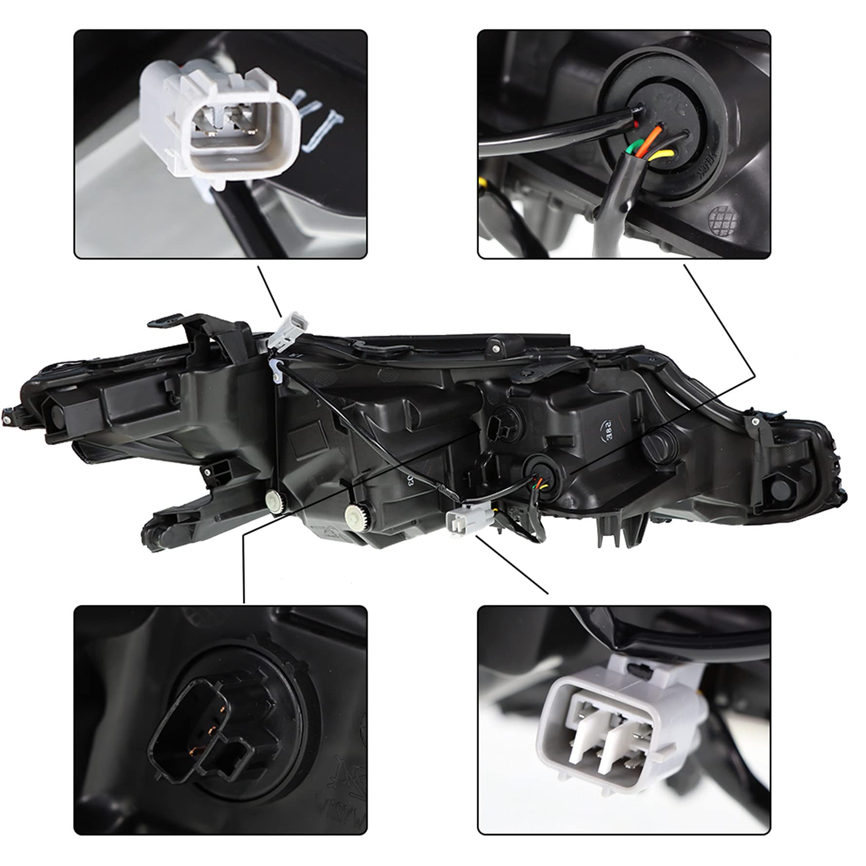 Munirater 81150-06C40 TO2502255 Black Left Front LED Projector Headlight Assembly - Driver Side Replacement for 2018-2019 Toyota Camry L/LE/SE Models | Perfect for Night Driving & Style Upgrade