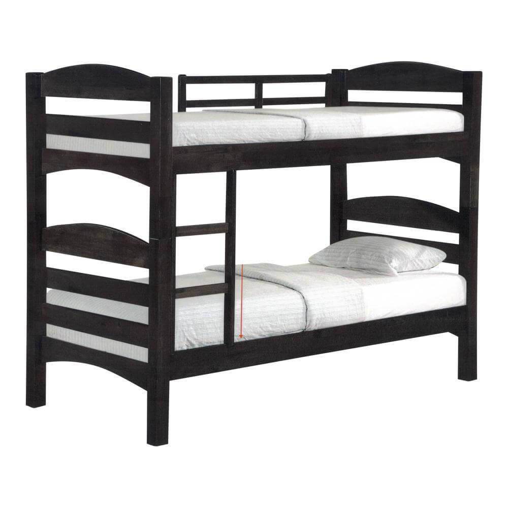**Fiona Solid Walnut Wood Double Decker Bed Frame - Sturdy & Stylish Bunk Bed for Kids, Teens & Guest Rooms**