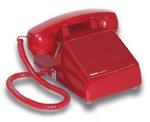 Viking No Dial Desk Phone - Corded Landline Telephone for Office & Home, Classic Red Design, Ideal for Business & Residential Use