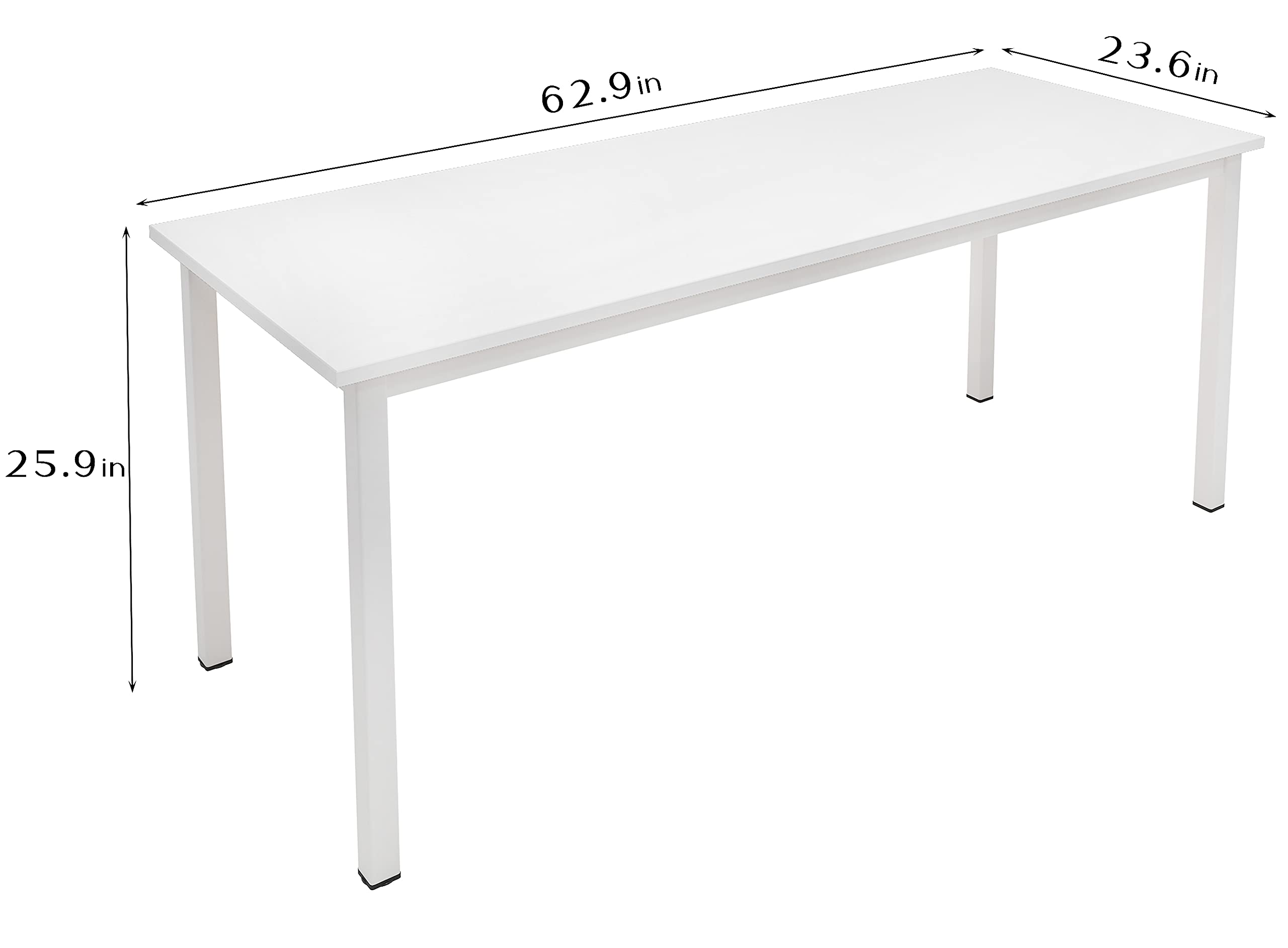 SogesGame 63-inch White Computer Desk - Home Office Desk, Study Writing Table, Workstation for Gaming & Remote Work | Perfect for Small Spaces & Modern Workspaces
