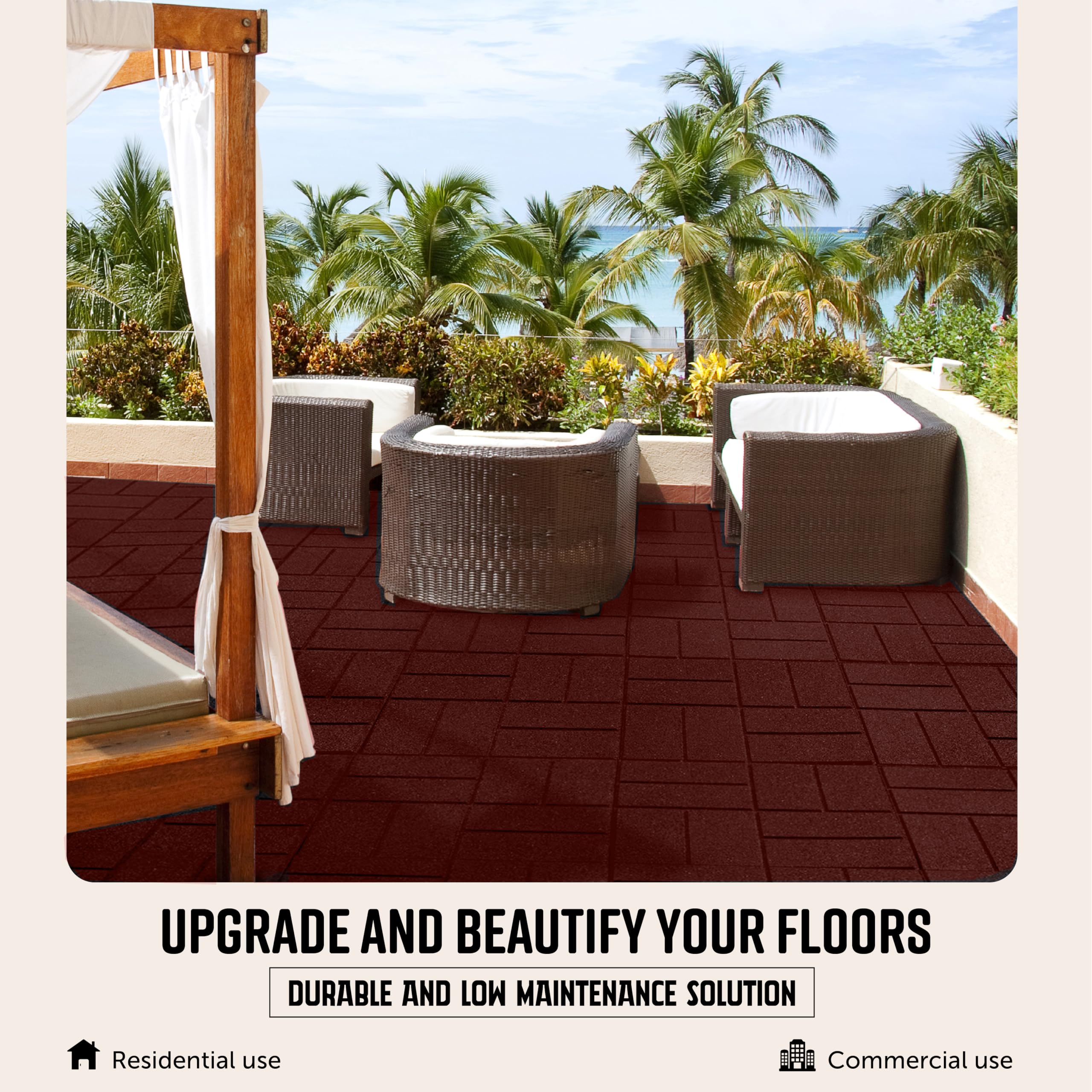 Playsafer Brick Rubber Interlocking Tiles 16