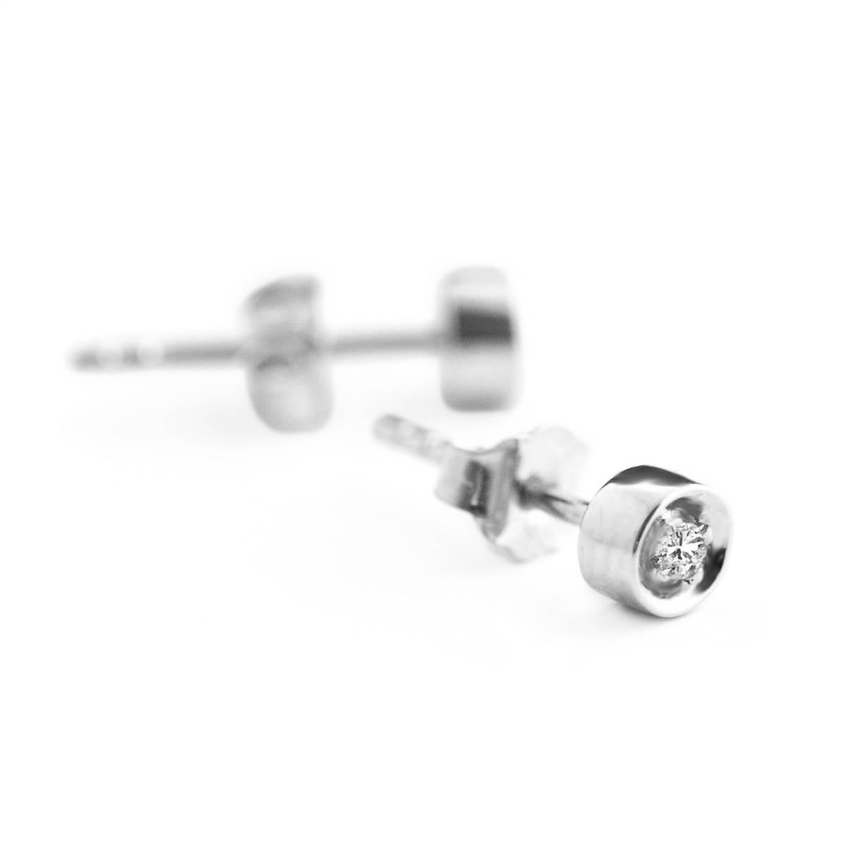 0.03 Carat 14K Solid White Gold Ice Charm Diamond Stud Earrings for Women - Perfect for Weddings, Anniversaries & Special Occasions
